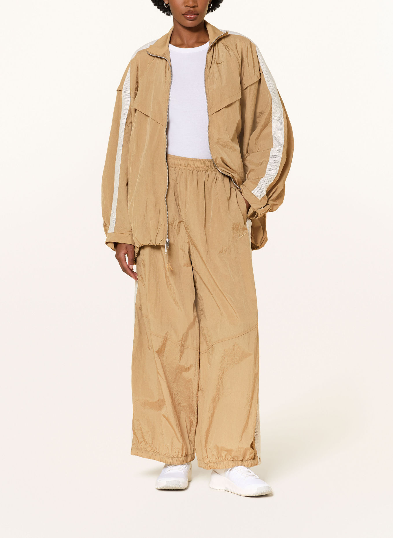 Nike Oversized zip-up sweatshirt: CAMEL