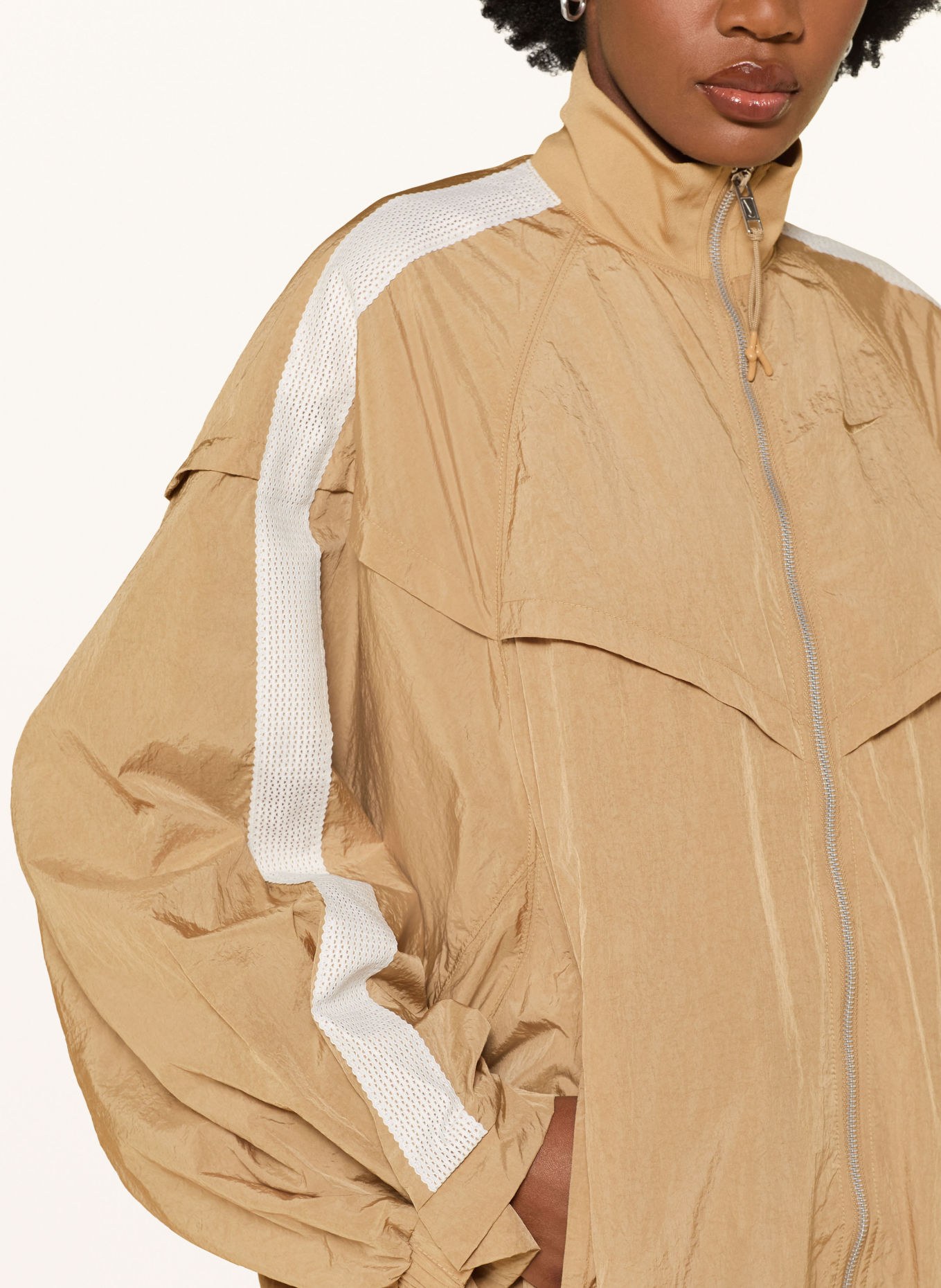 Nike Oversized zip-up sweatshirt: CAMEL