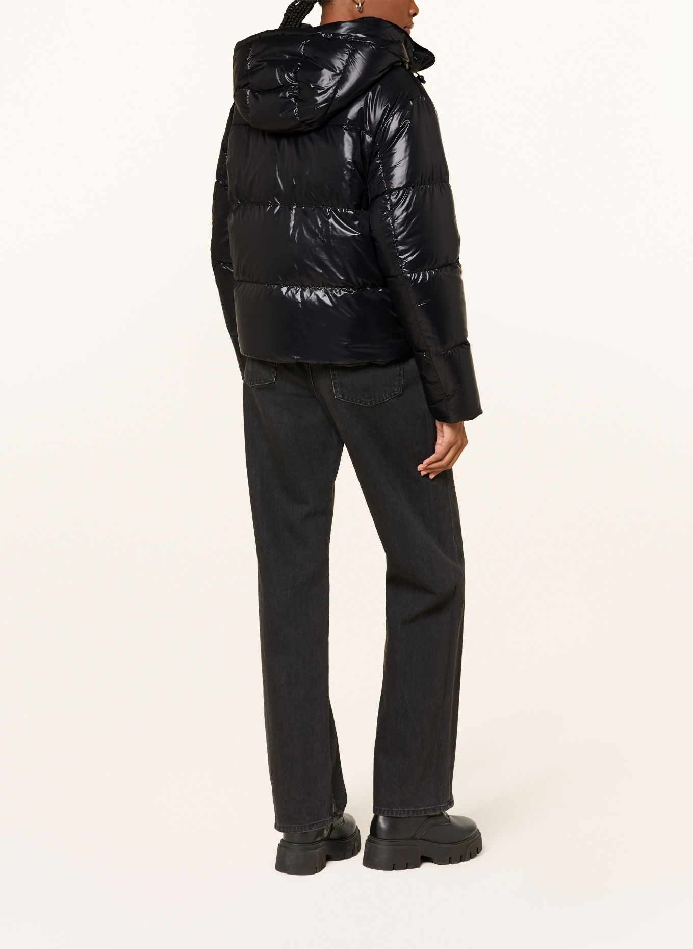MOOSE KNUCKLES QUEENS Reversible Down Jacket with Faux Fur: BLACK