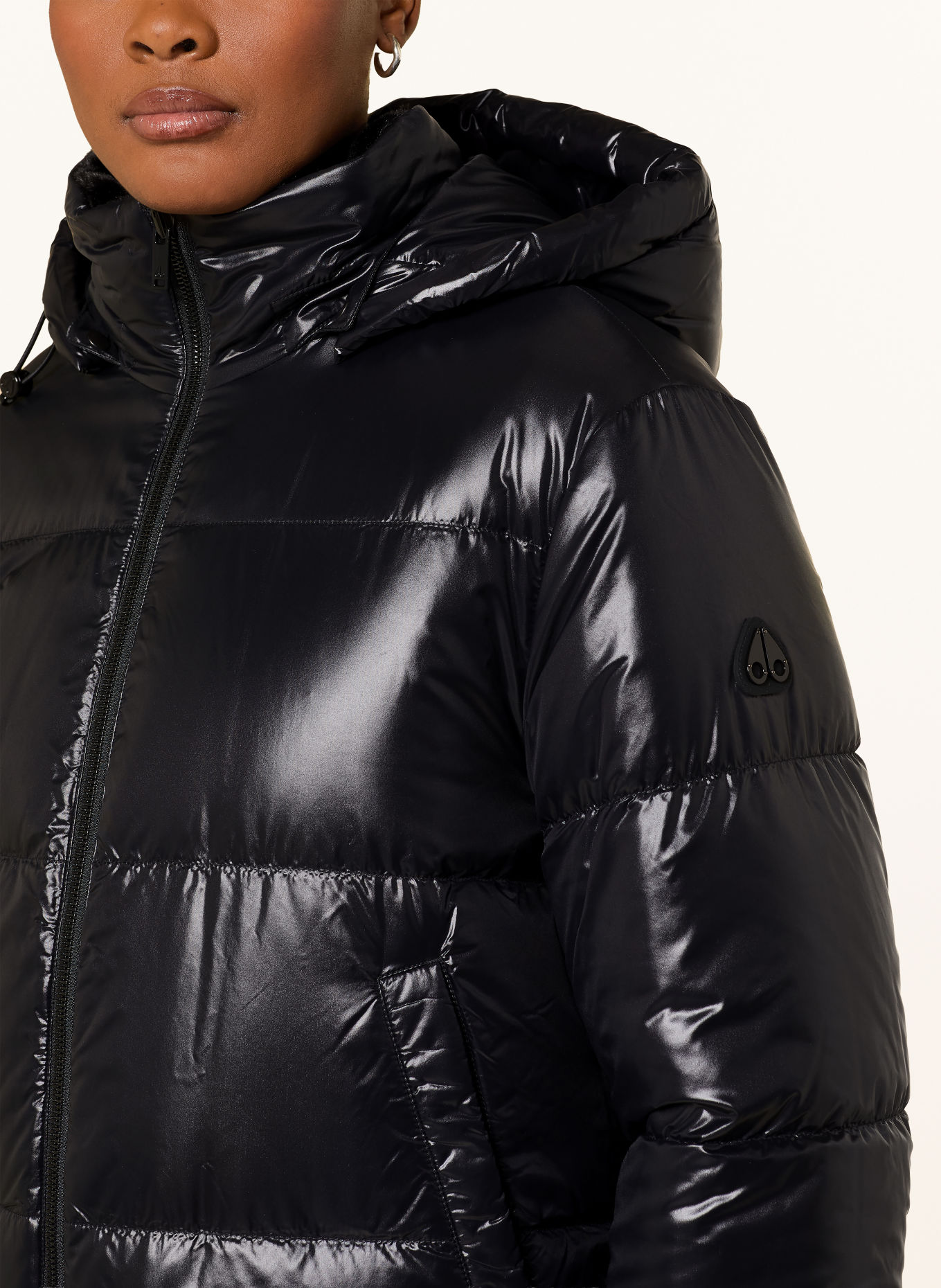 MOOSE KNUCKLES QUEENS Reversible Down Jacket with Faux Fur: BLACK