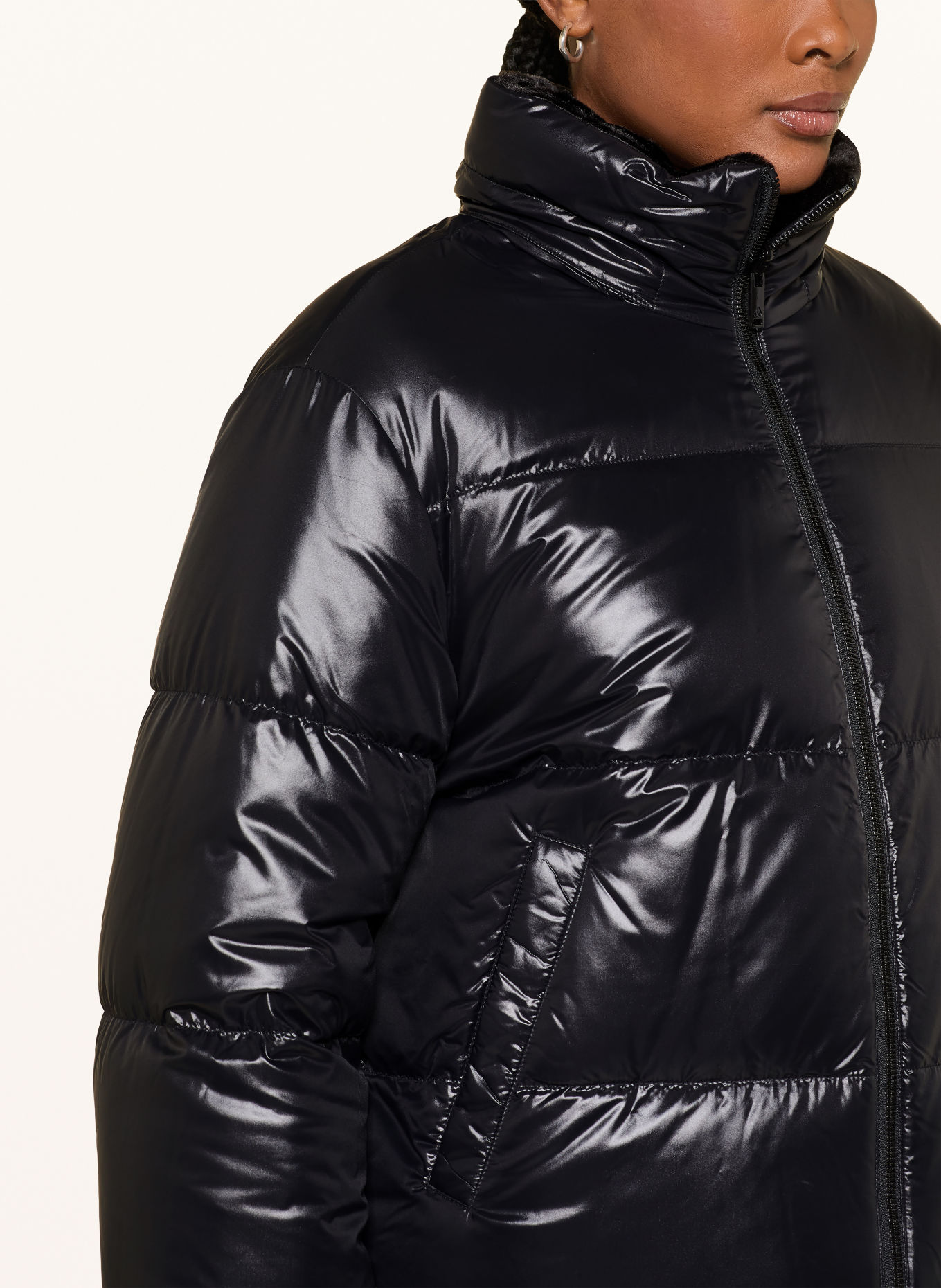 MOOSE KNUCKLES QUEENS Reversible Down Jacket with Faux Fur: BLACK