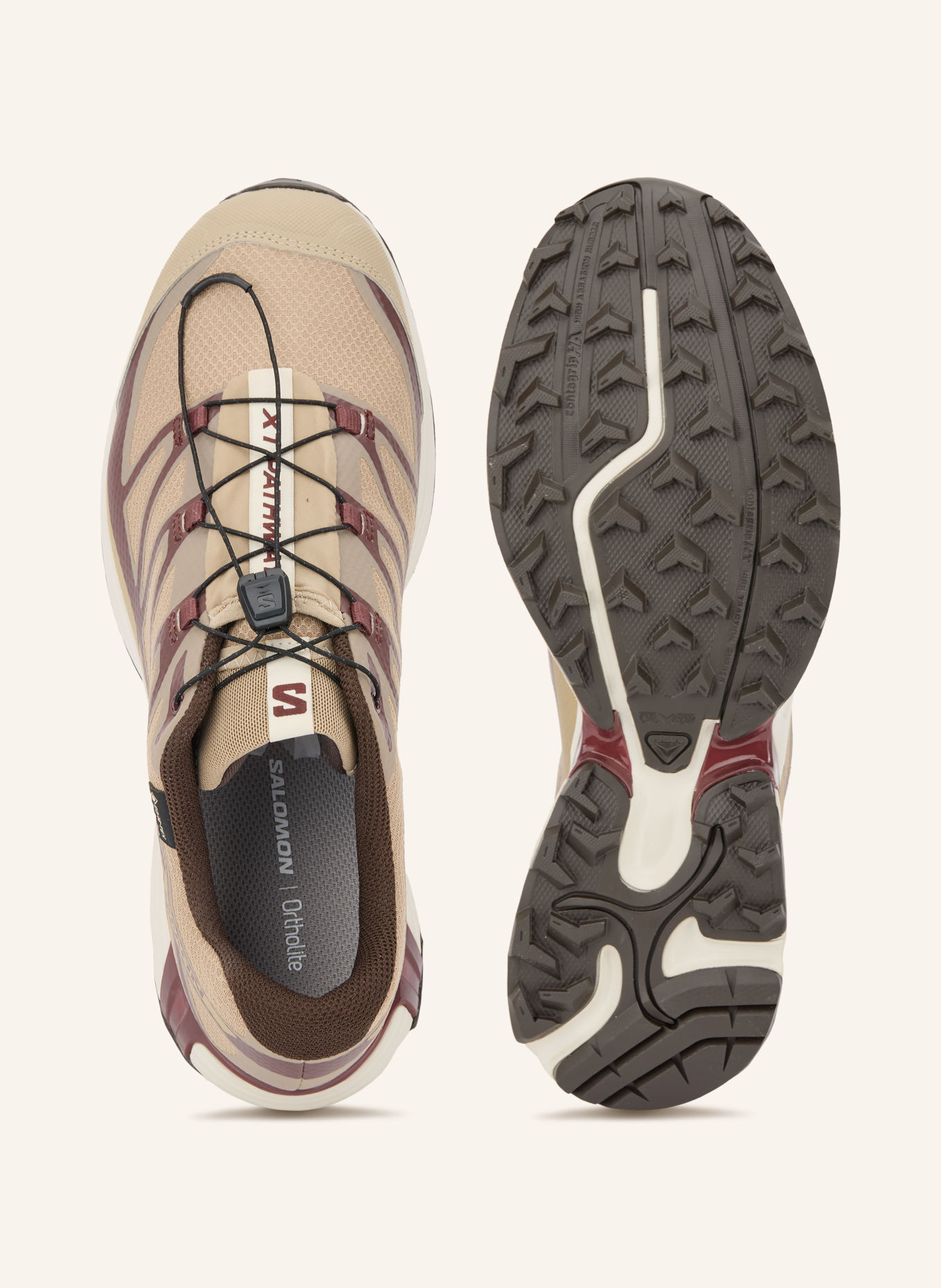 SALOMON XT-PATHWAY GTX Sneakers: CAMEL / BEIGE / DARK RED