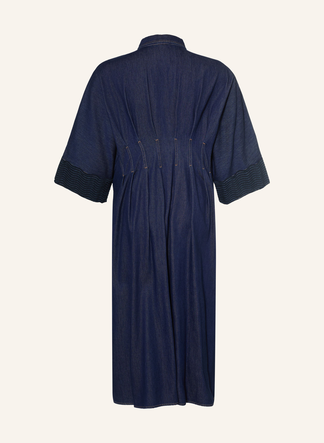 MARINA RINALDI SKIPPER denim dress with 3/4 sleeves: BLUE