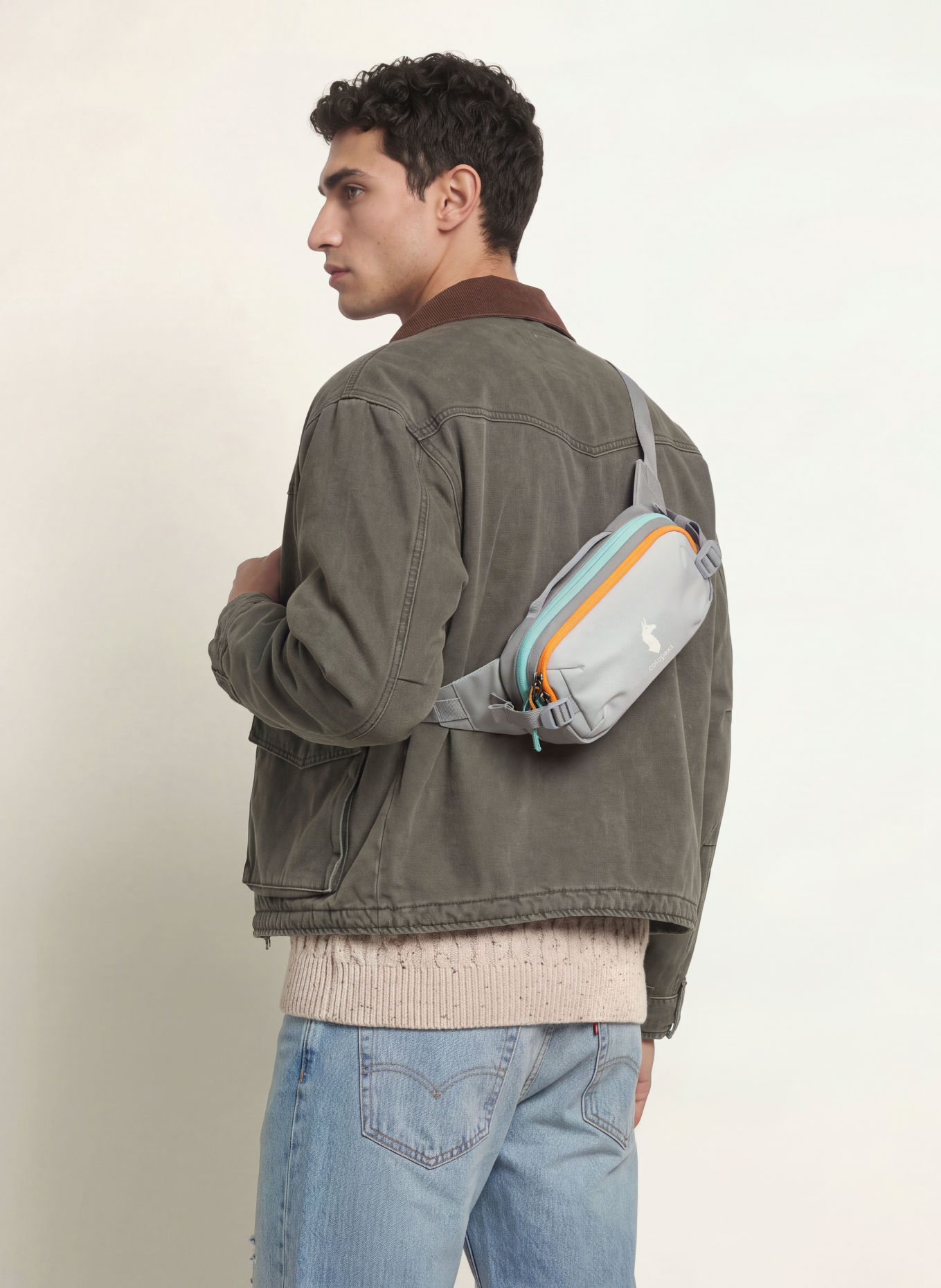 cotopaxi ALLPA X DEL DÍA 1.5-liter belt bag: BLUE GRAY / DARK YELLOW