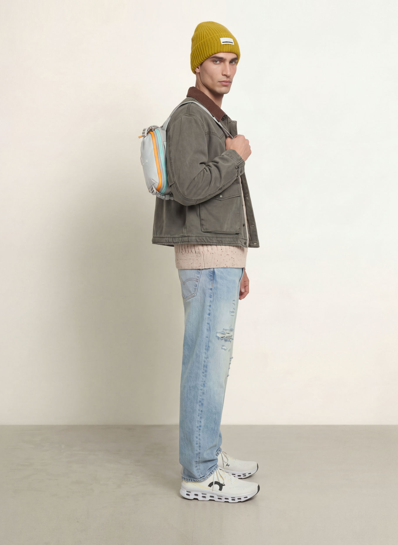 cotopaxi ALLPA X DEL DÍA 1.5-liter belt bag: BLUE GRAY / DARK YELLOW