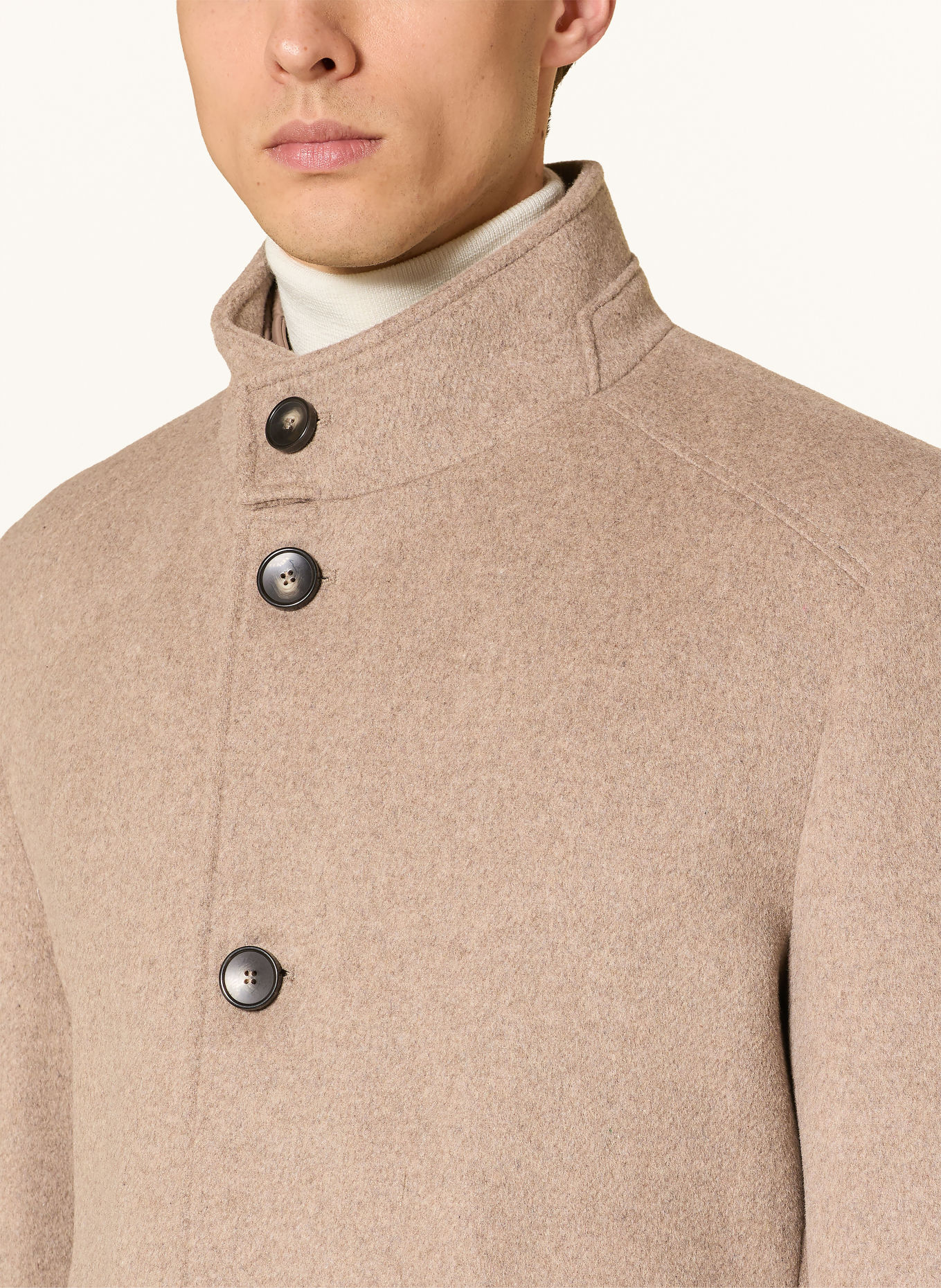 bugatti Coat with removable trim: BEIGE