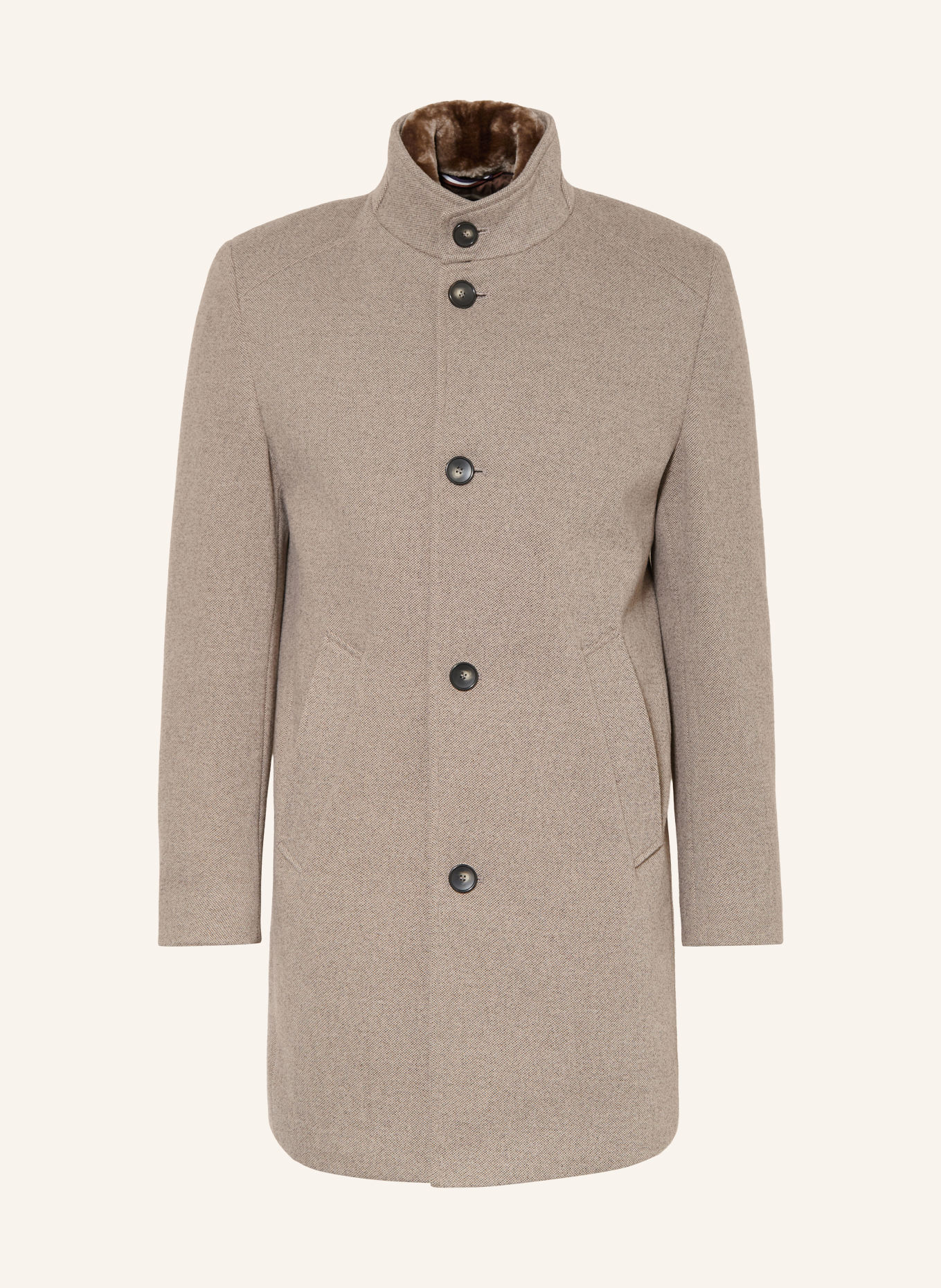 bugatti Coat with removable trim: BEIGE