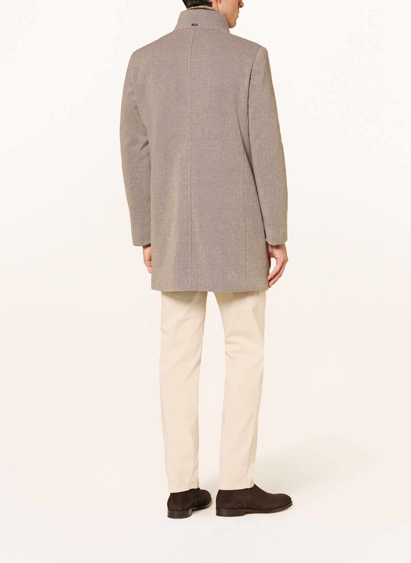 bugatti Coat with removable trim: BEIGE