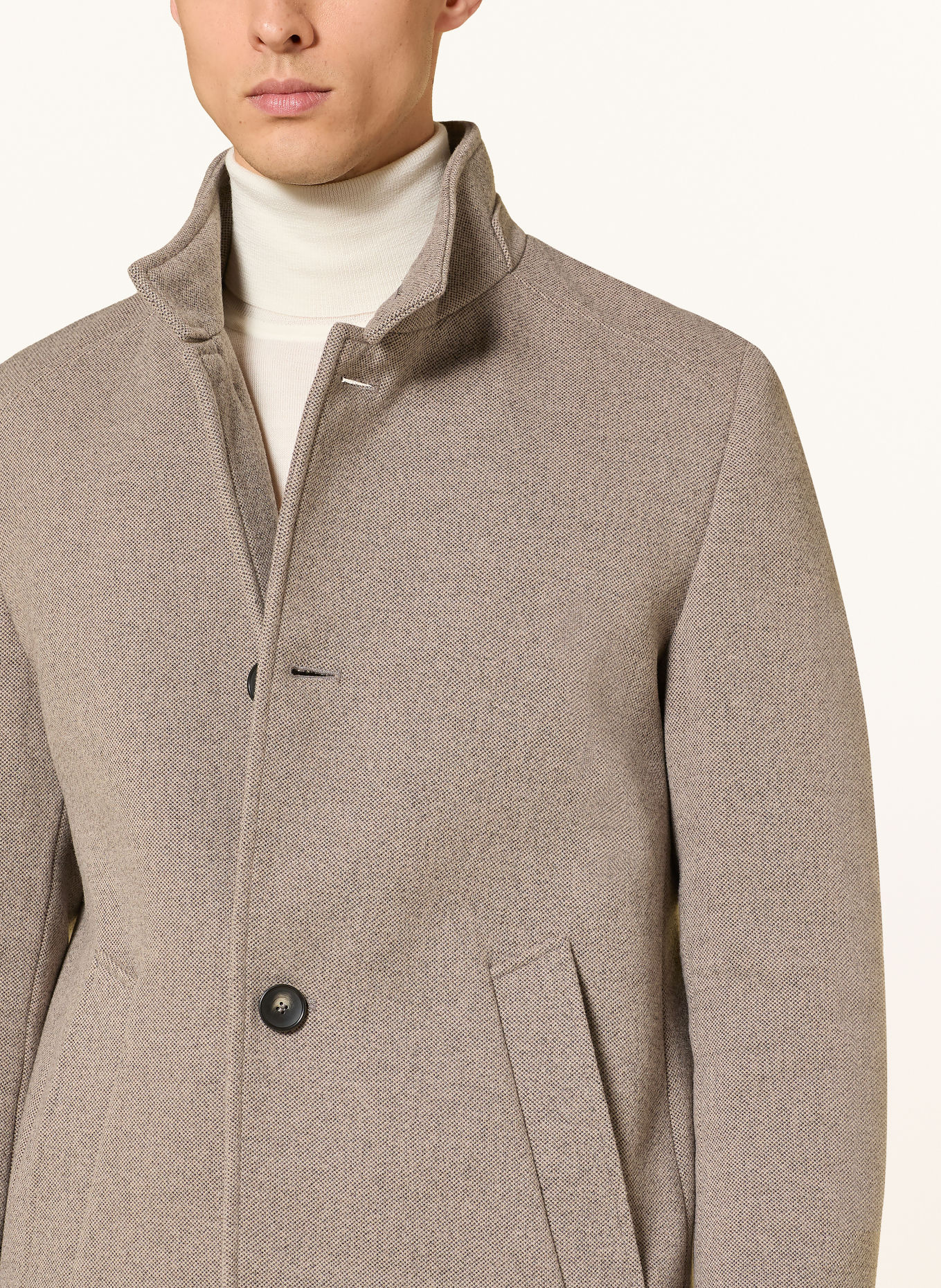 bugatti Coat with removable trim: BEIGE