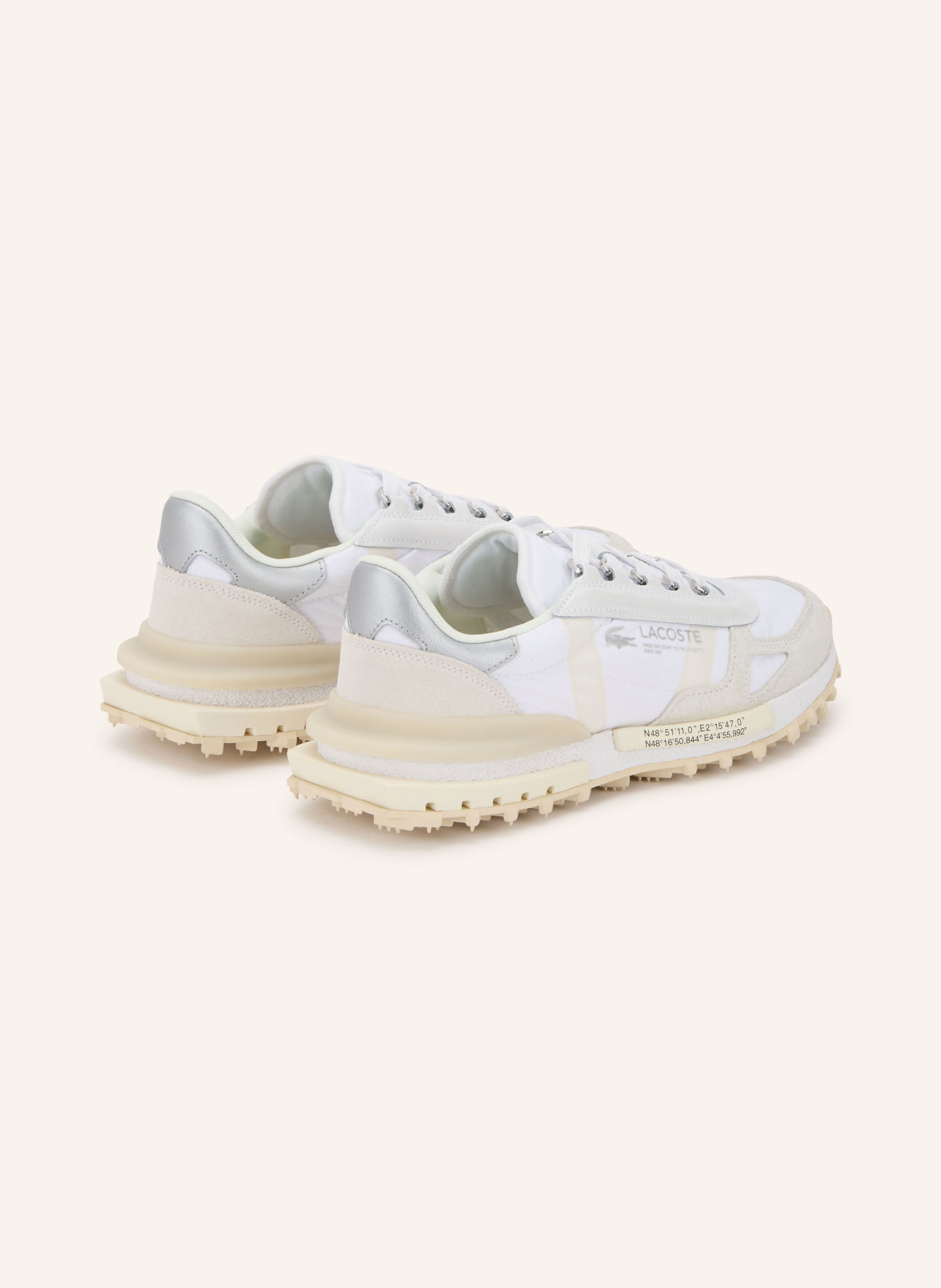 LACOSTE Sneakersy ELITE ACTIVE: BÍLÁ / STŘÍBRNÁ