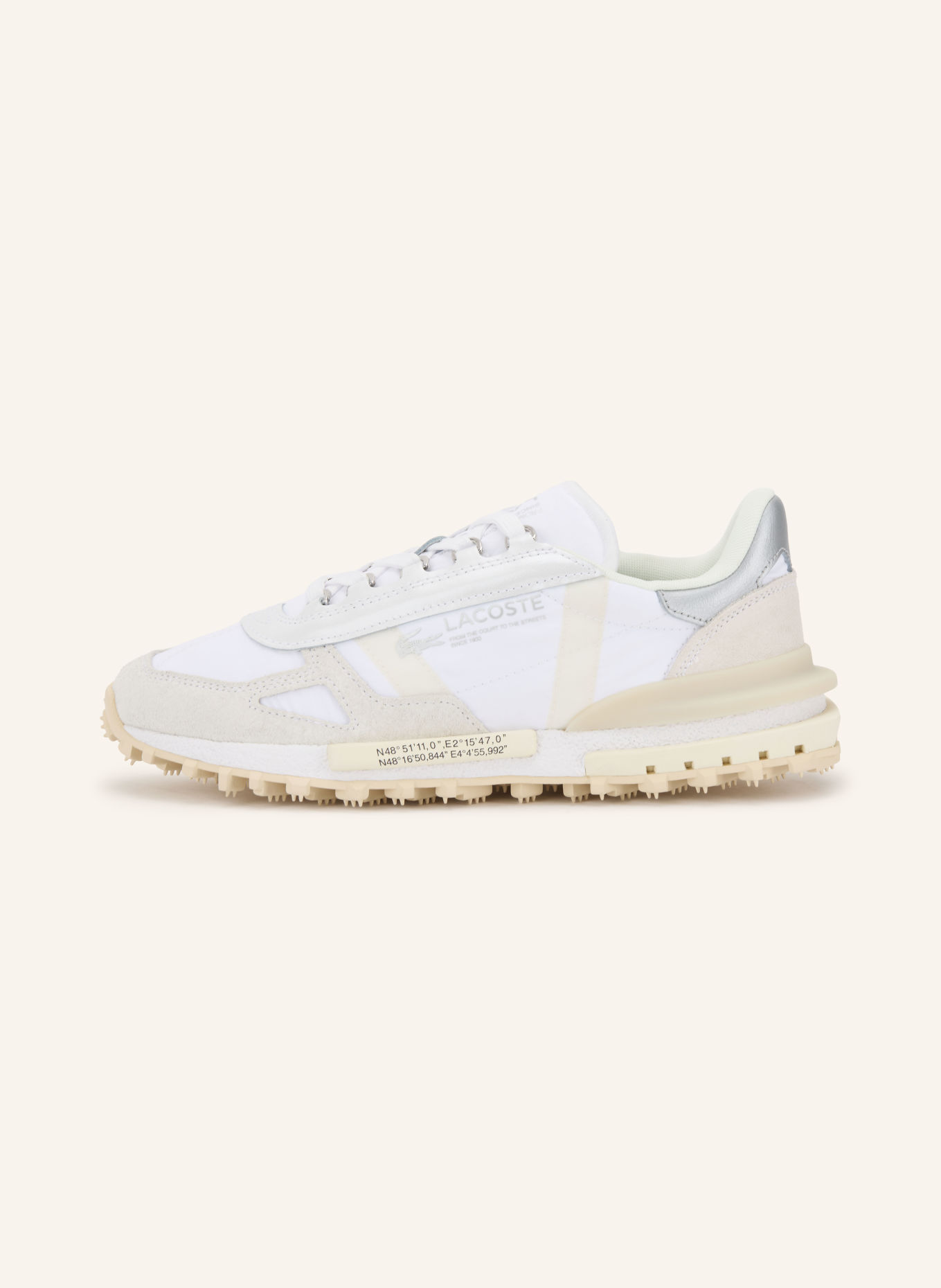 LACOSTE Sneakersy ELITE ACTIVE: BÍLÁ / STŘÍBRNÁ