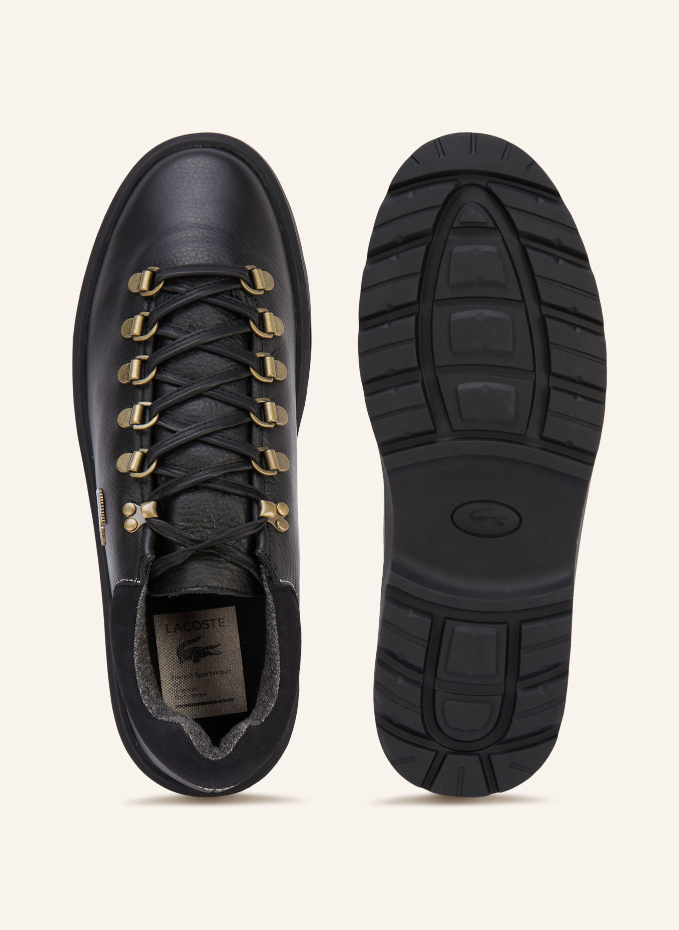 LACOSTE Schnürer BASESHOT WINTER: SCHWARZ / GOLD