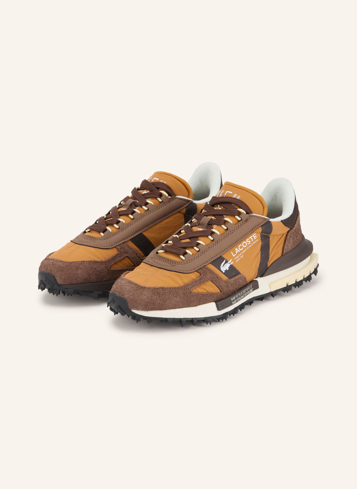 LACOSTE ELITE ACTIVE Sneakers: COGNAC / DARK BROWN / BROWN