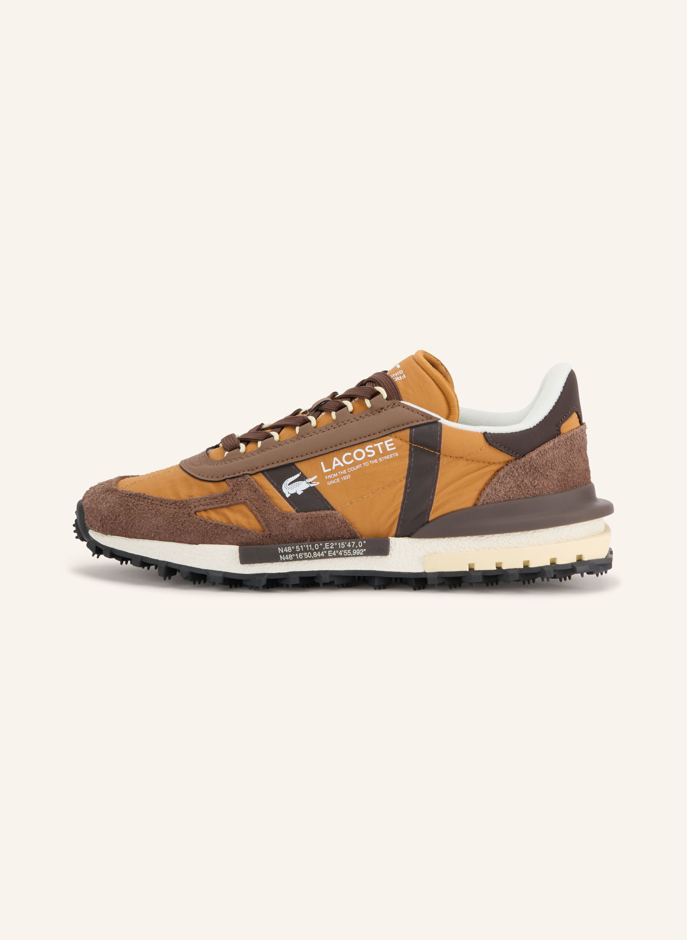 LACOSTE ELITE ACTIVE Sneakers: COGNAC / DARK BROWN / BROWN