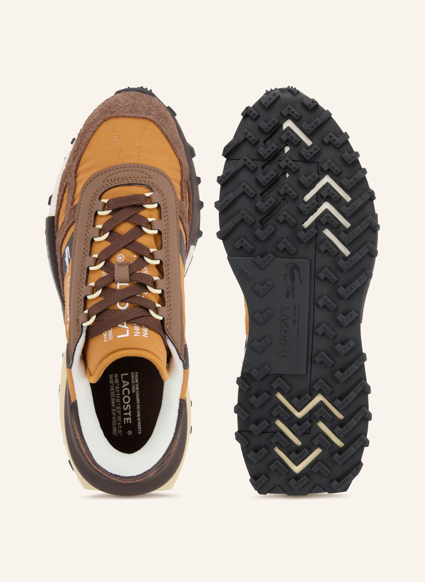 LACOSTE ELITE ACTIVE Sneakers: COGNAC / DARK BROWN / BROWN