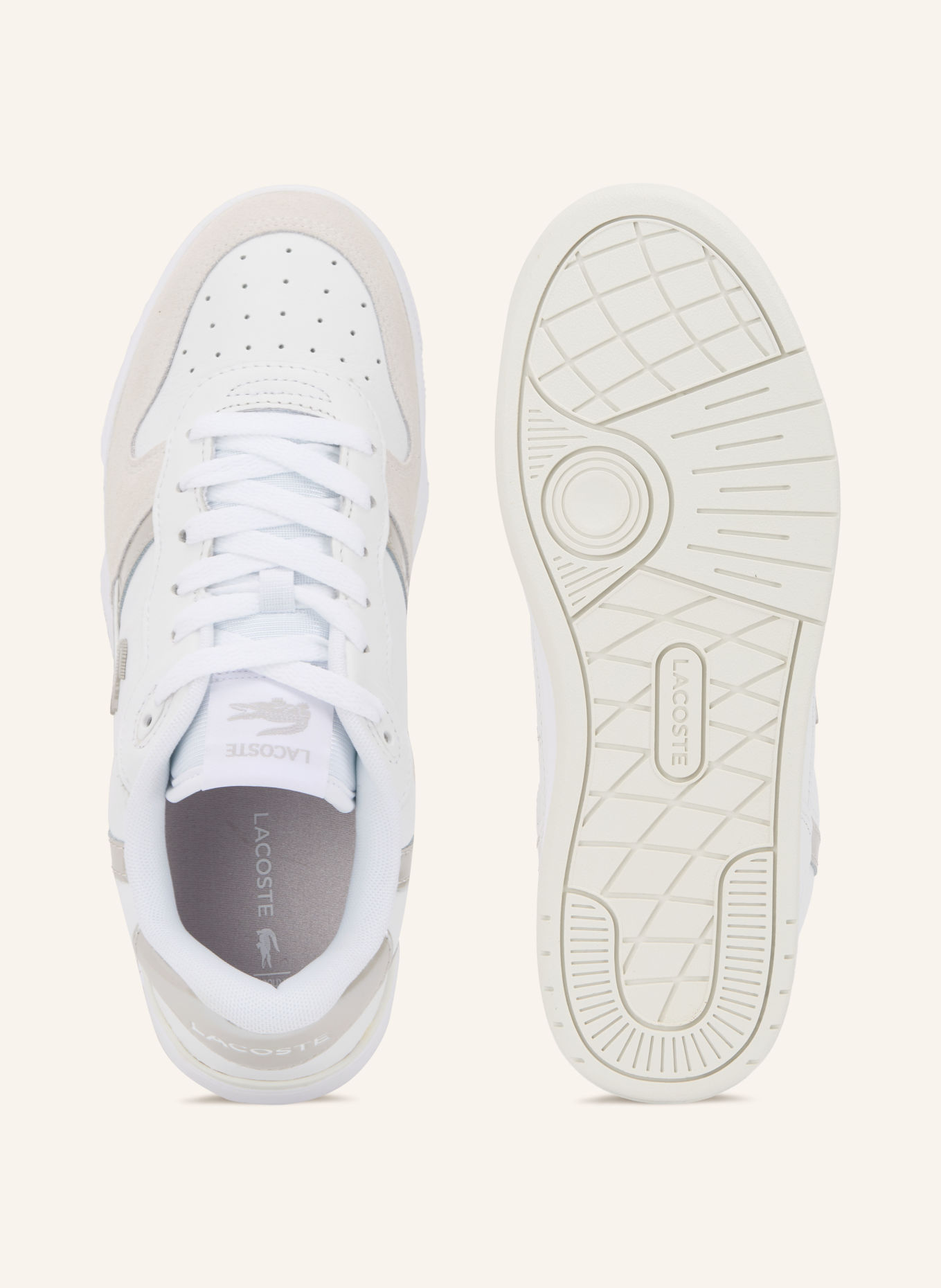 LACOSTE Sneakersy T-CLIP SET: BÍLÁ / STŘÍBRNÁ