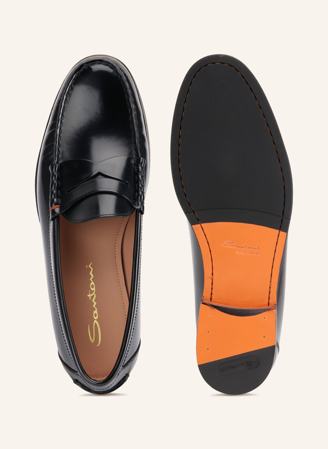 Santoni Loafers à barrette QUENTIN: NOIR