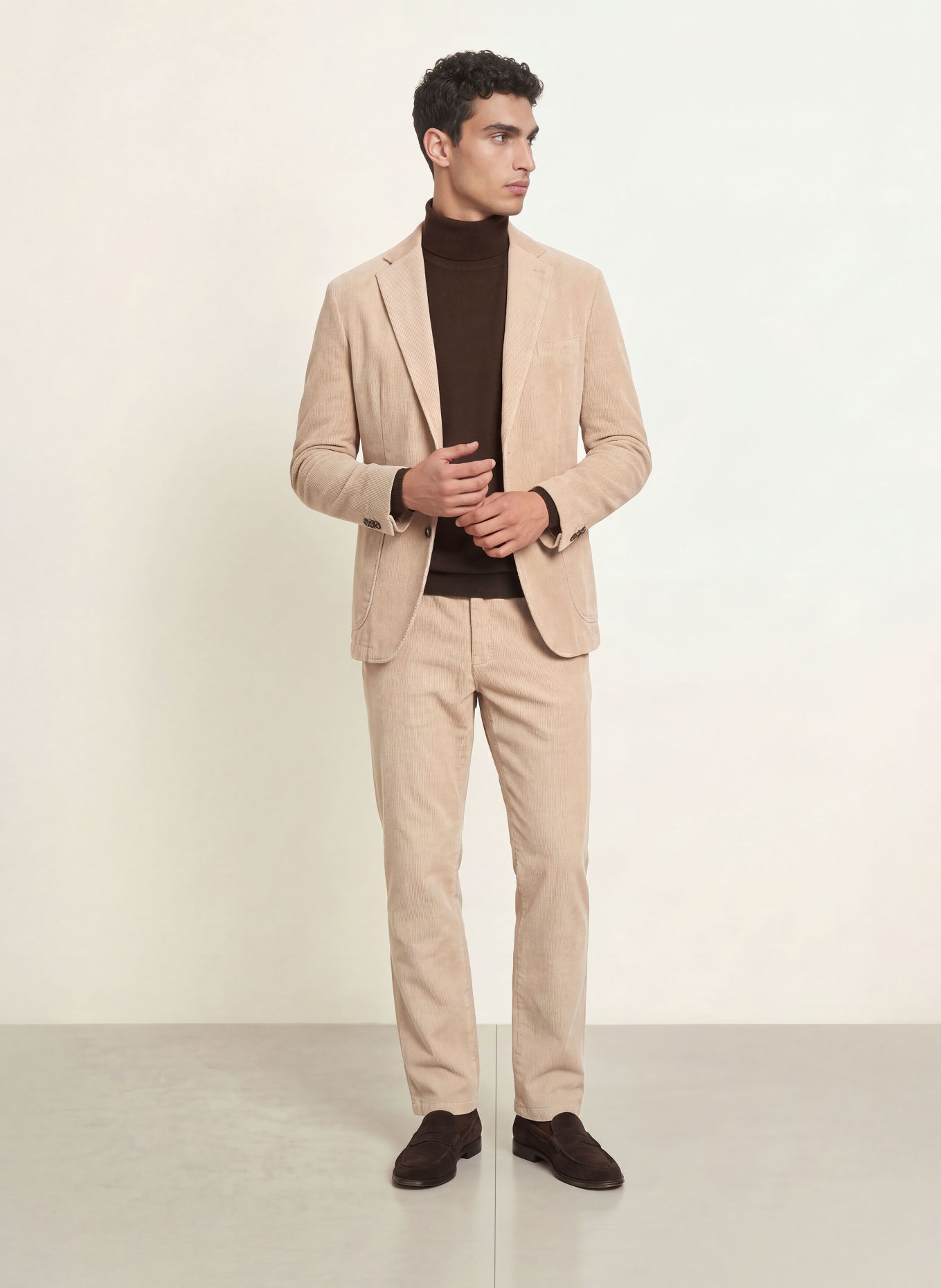 DIGEL move BASIL-PPT Modern Fit Corduroy Suit Jacket: 74 BEIGE