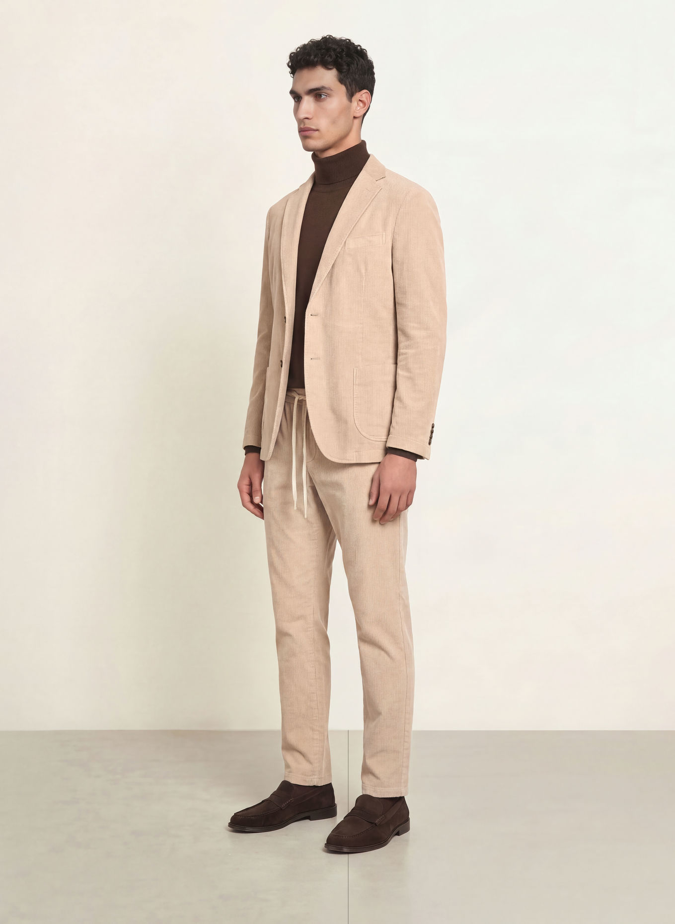 DIGEL move BASIL-PPT Modern Fit Corduroy Suit Jacket: 74 BEIGE