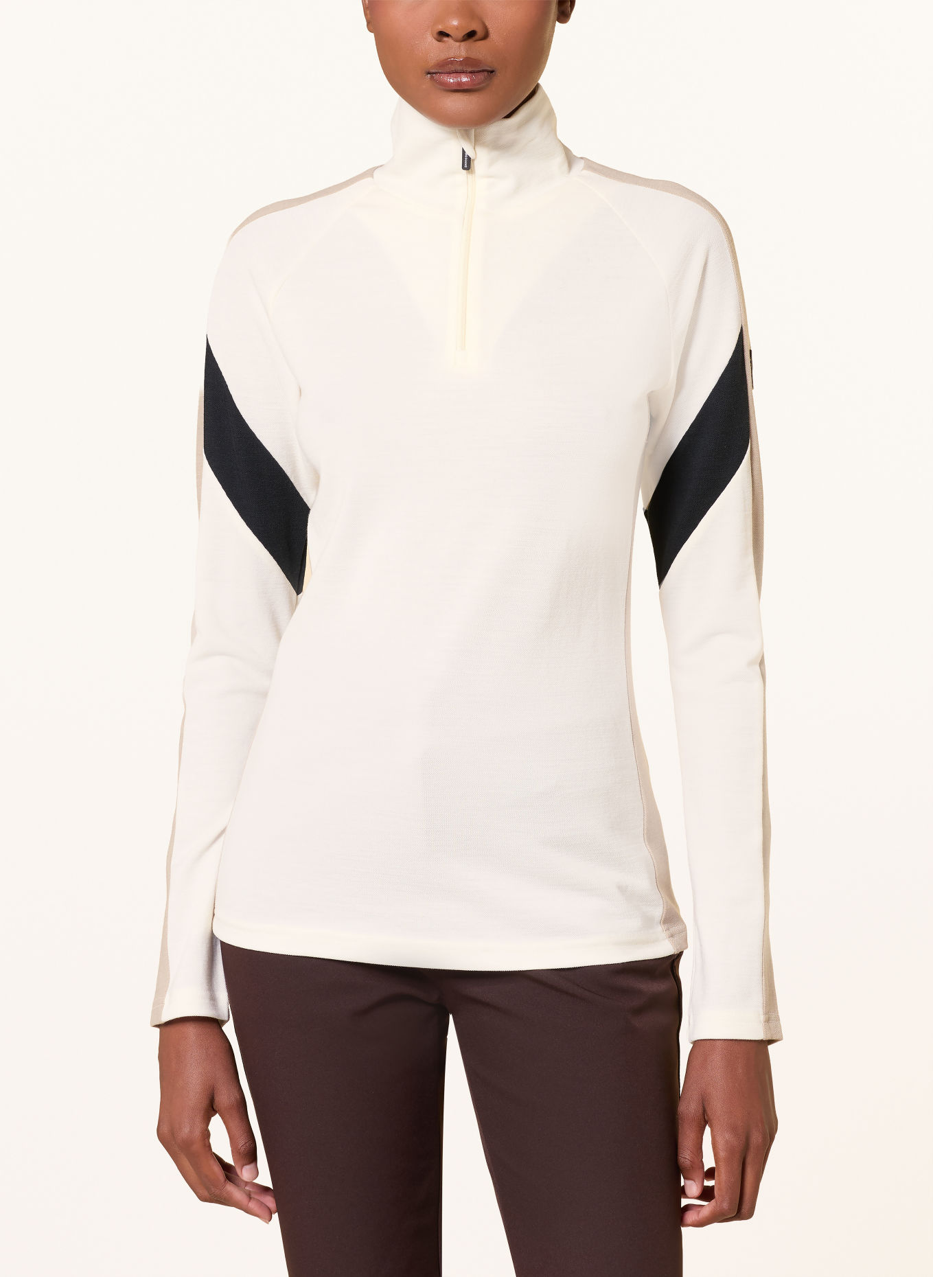 WE NORWEGIANS ZERMATT Midlayer with Merino Wool: CREAM / BEIGE / BLACK