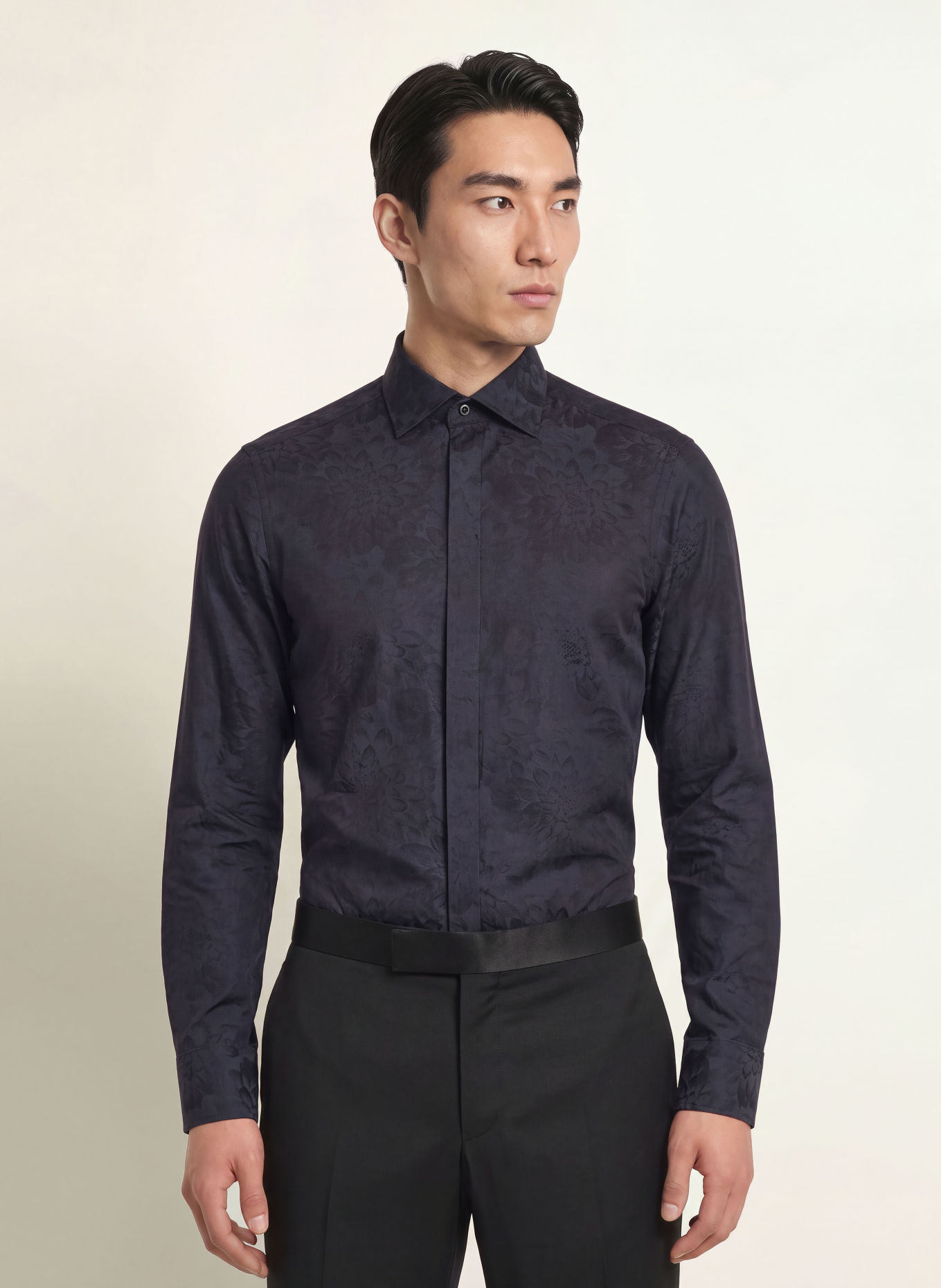 Stenströms Smoking-Hemd Slimline Fit: SCHWARZ