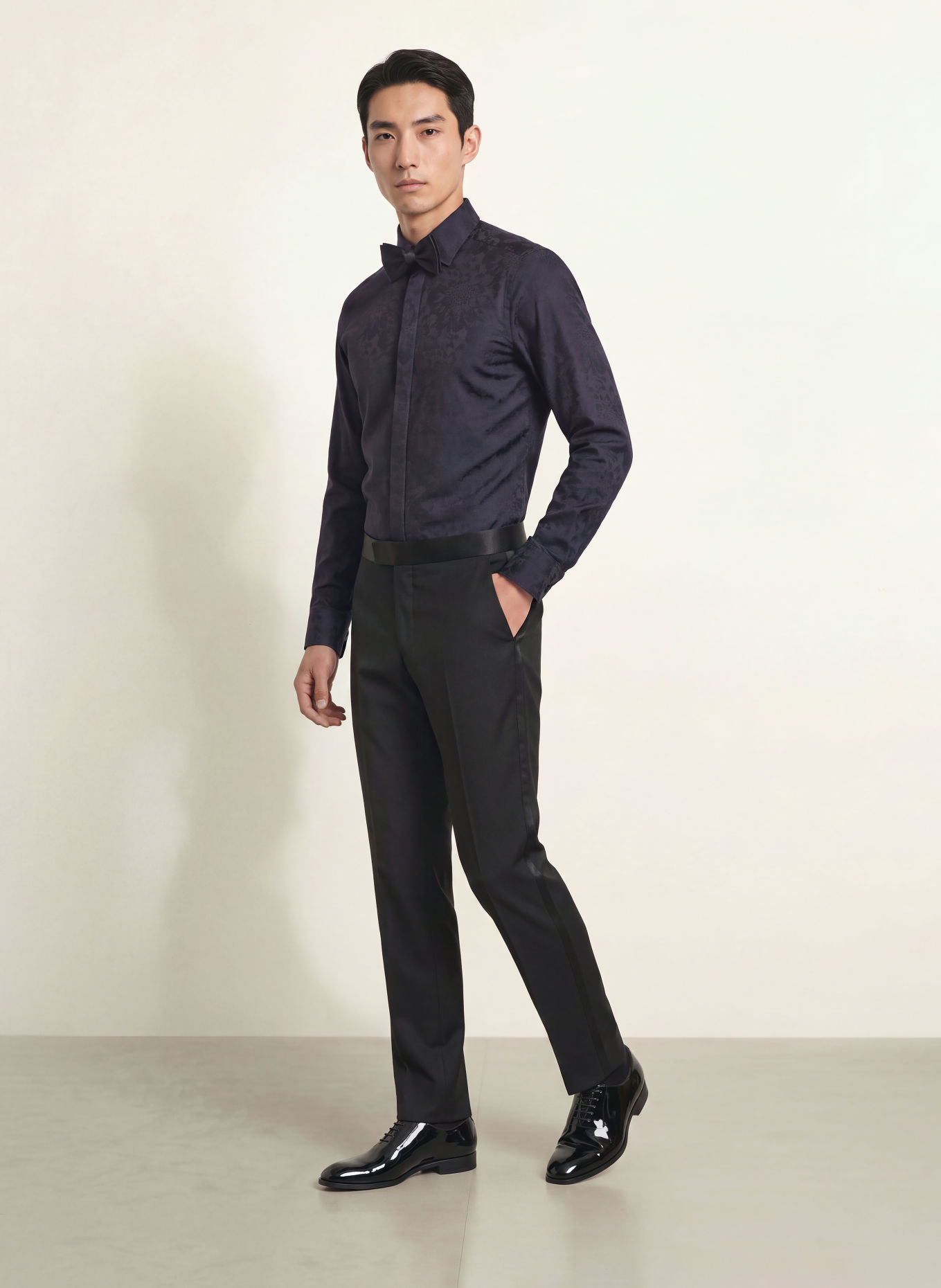 Stenströms Smoking-Hemd Slimline Fit: SCHWARZ
