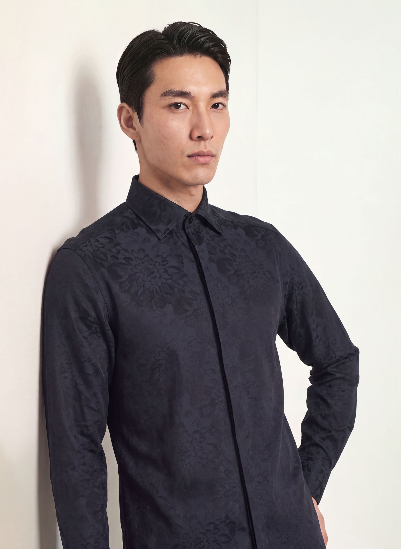 Stenströms Smoking-Hemd Slimline Fit: SCHWARZ