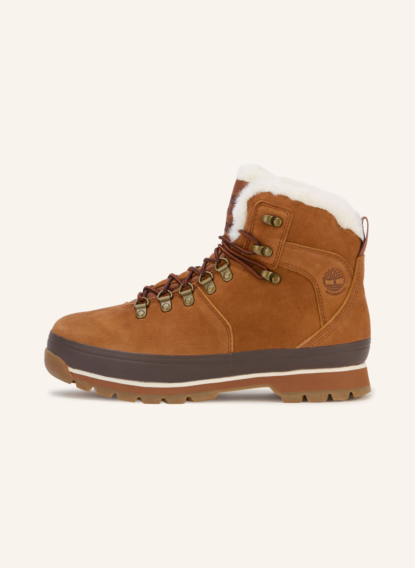 Timberland Lace-up boots EURO HIKER MID WARM LINED WATERPROOF: COGNAC / DARK BROWN / WHITE