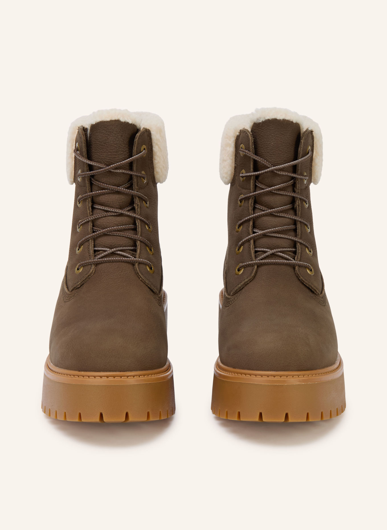 Timberland Šněrovací boty STONE STREET MID WARM LINED WATERPROOF: TMAVĚ HNĚDÁ / KRÉMOVÁ