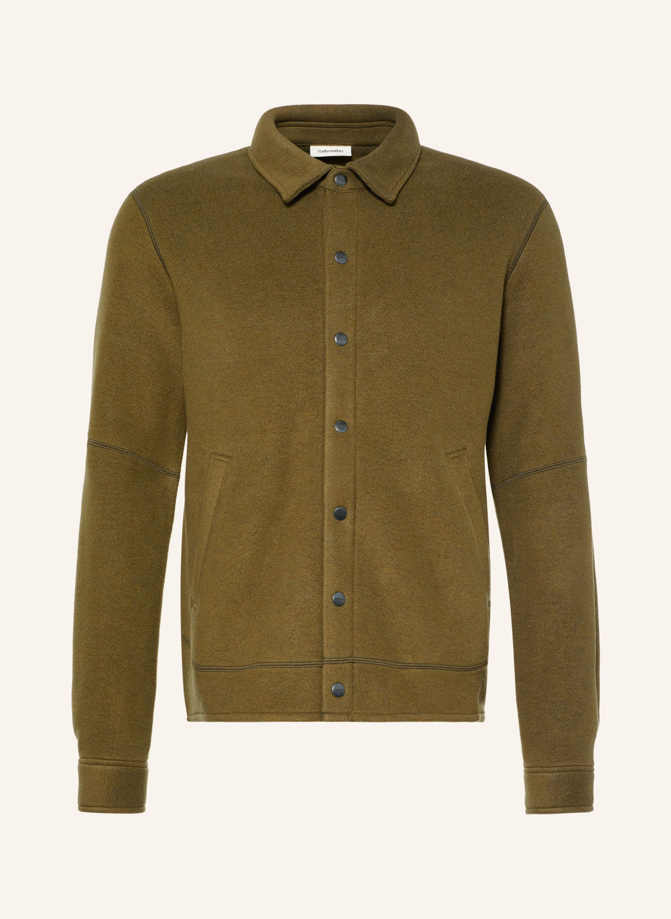 icebreaker Fleecejacke MER 800 RF CLASSIC mit Merinowolle: KHAKI