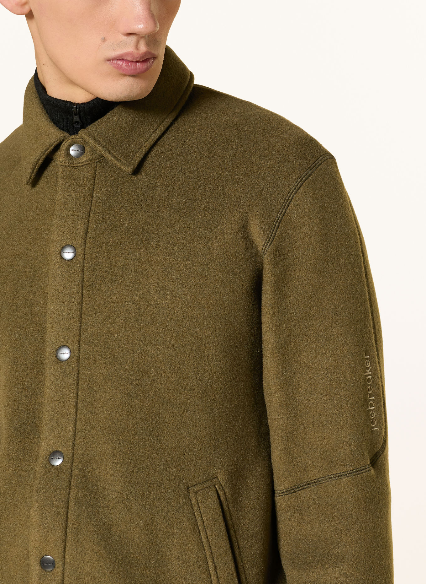 icebreaker Fleecejacke MER 800 RF CLASSIC mit Merinowolle: KHAKI