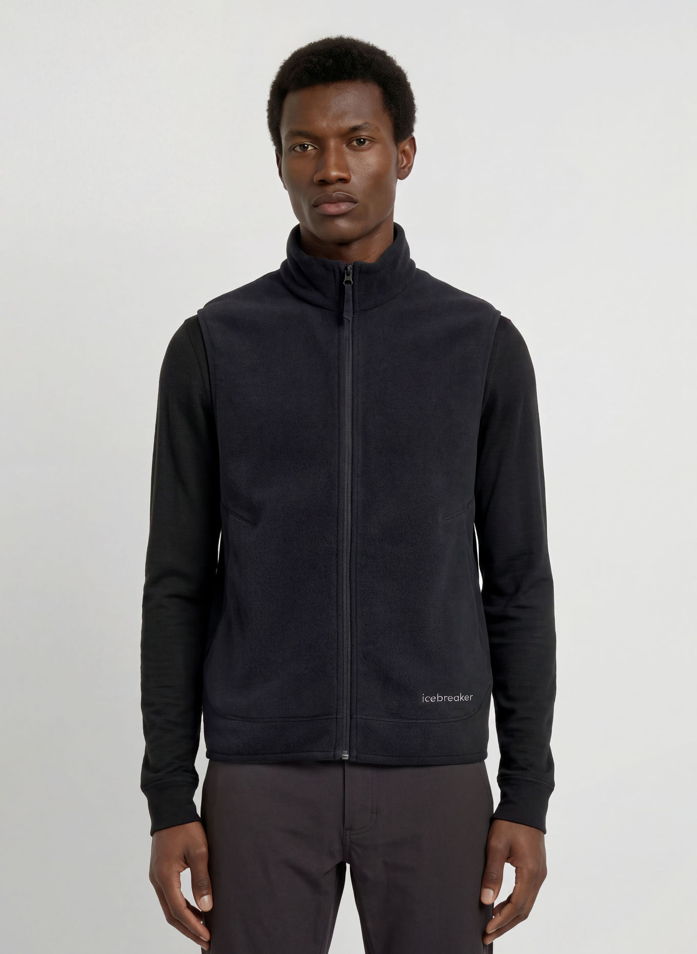 icebreaker 800 REALFLEECE™ CLASSIC Fleece Vest with Merino Wool: BLACK