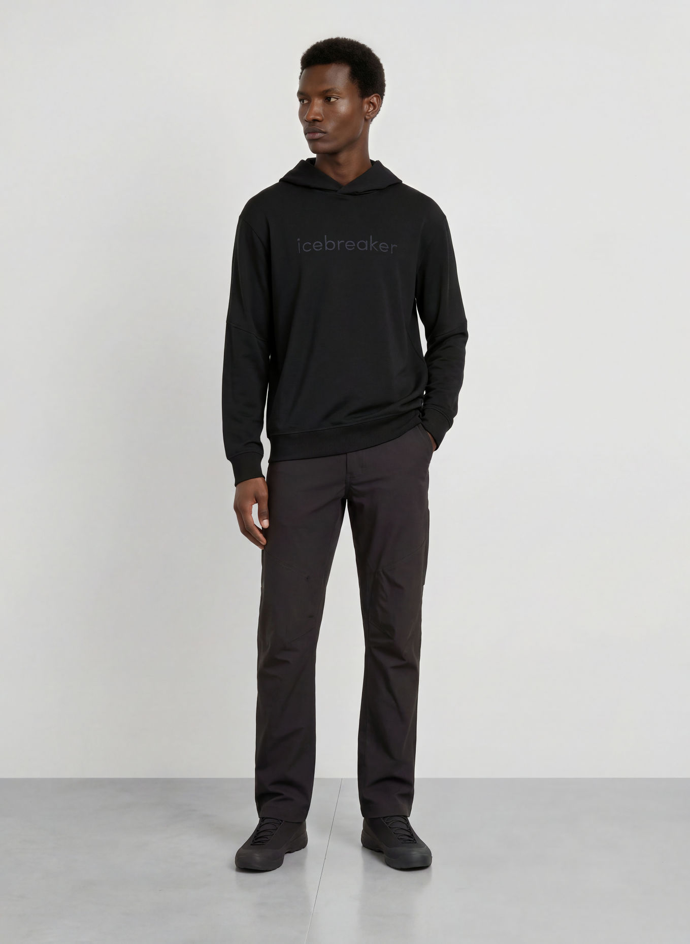icebreaker 360 REALFLEECE™ ELEMENTAL Hoodie made of merino wool: BLACK