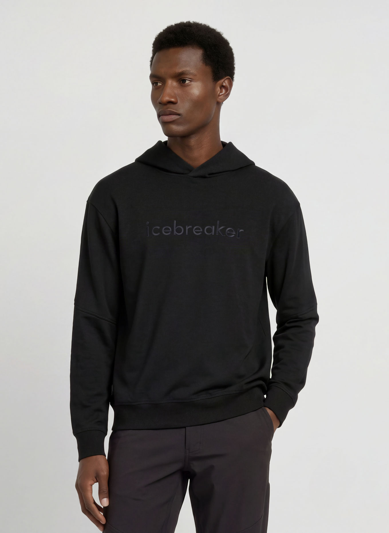 icebreaker 360 REALFLEECE™ ELEMENTAL Hoodie made of merino wool: BLACK
