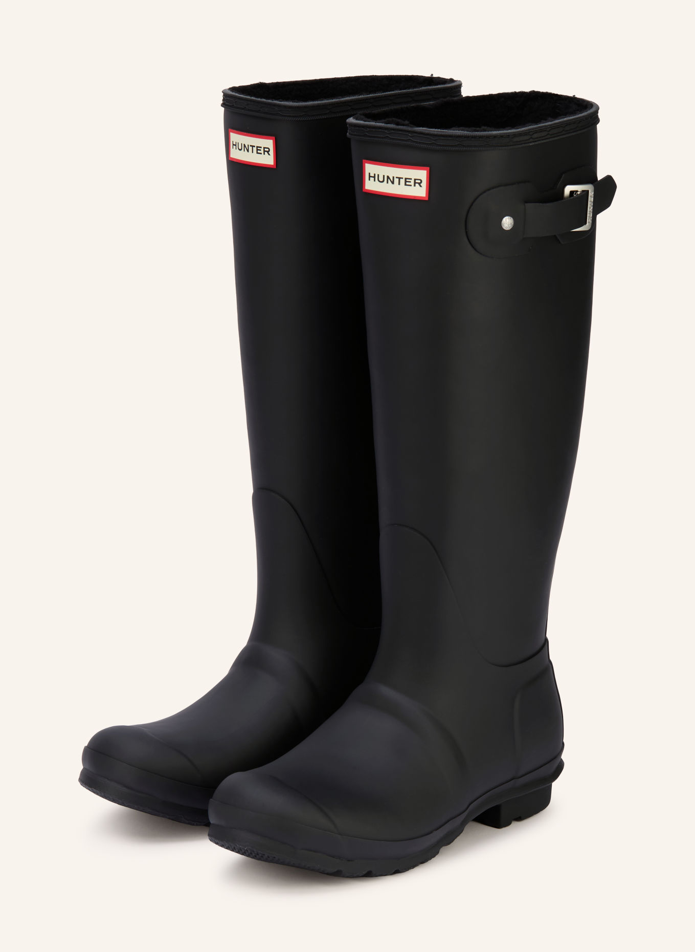 HUNTER Rain boots: BLACK / SILVER