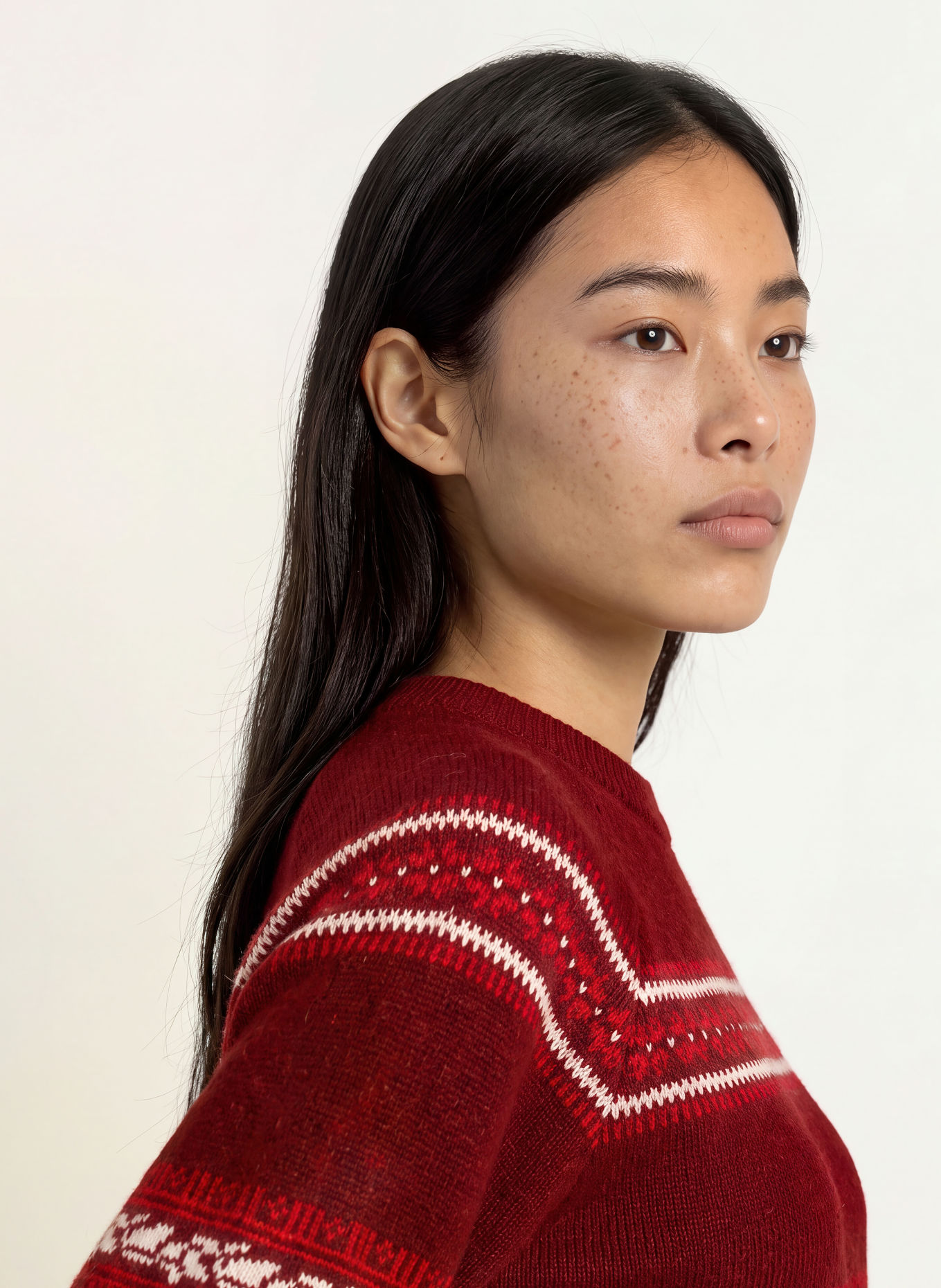 Levi's® JOLIE Sweater: DARK RED / RED / WHITE