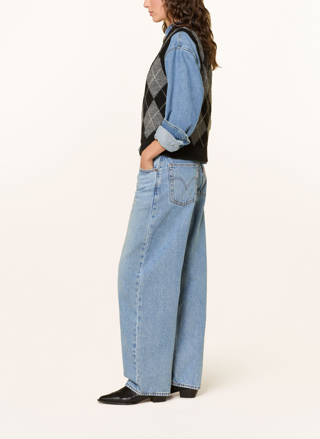 Levi's® Barrel Jeans MIDDY BALLON: 08 Med Indigo - Worn In