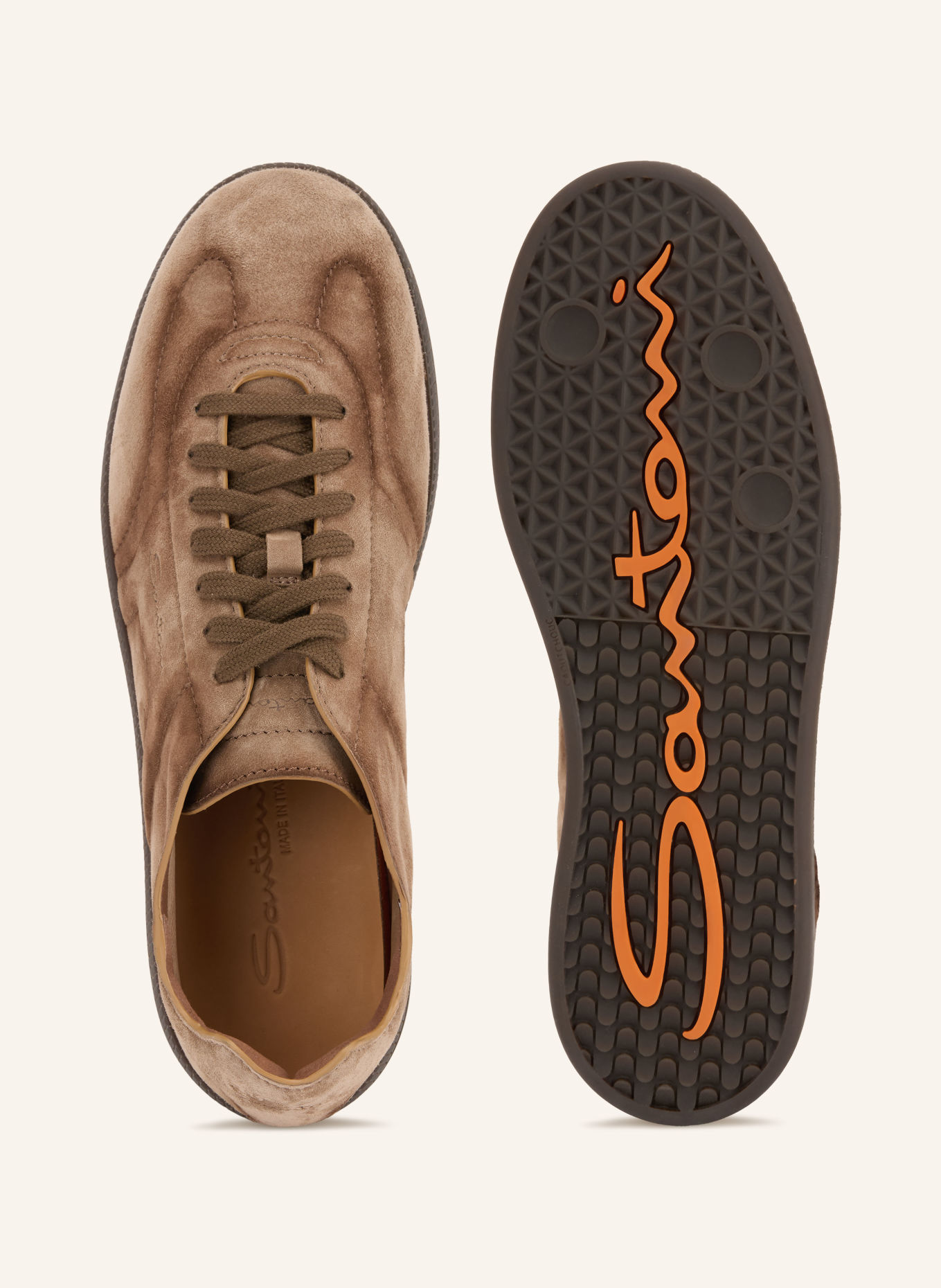 Santoni OLY CUBE Sneakers: LIGHT BROWN / DARK BROWN