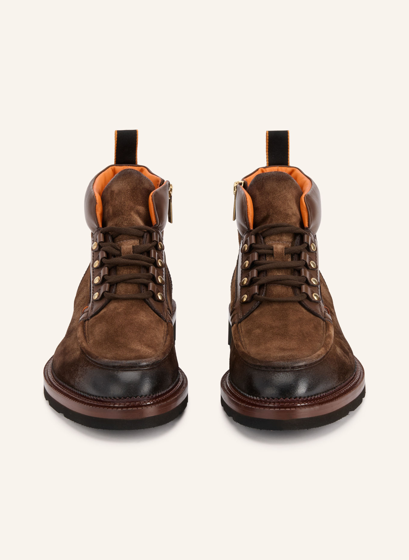 Santoni COLIN Lace-up boots: BROWN / GOLD