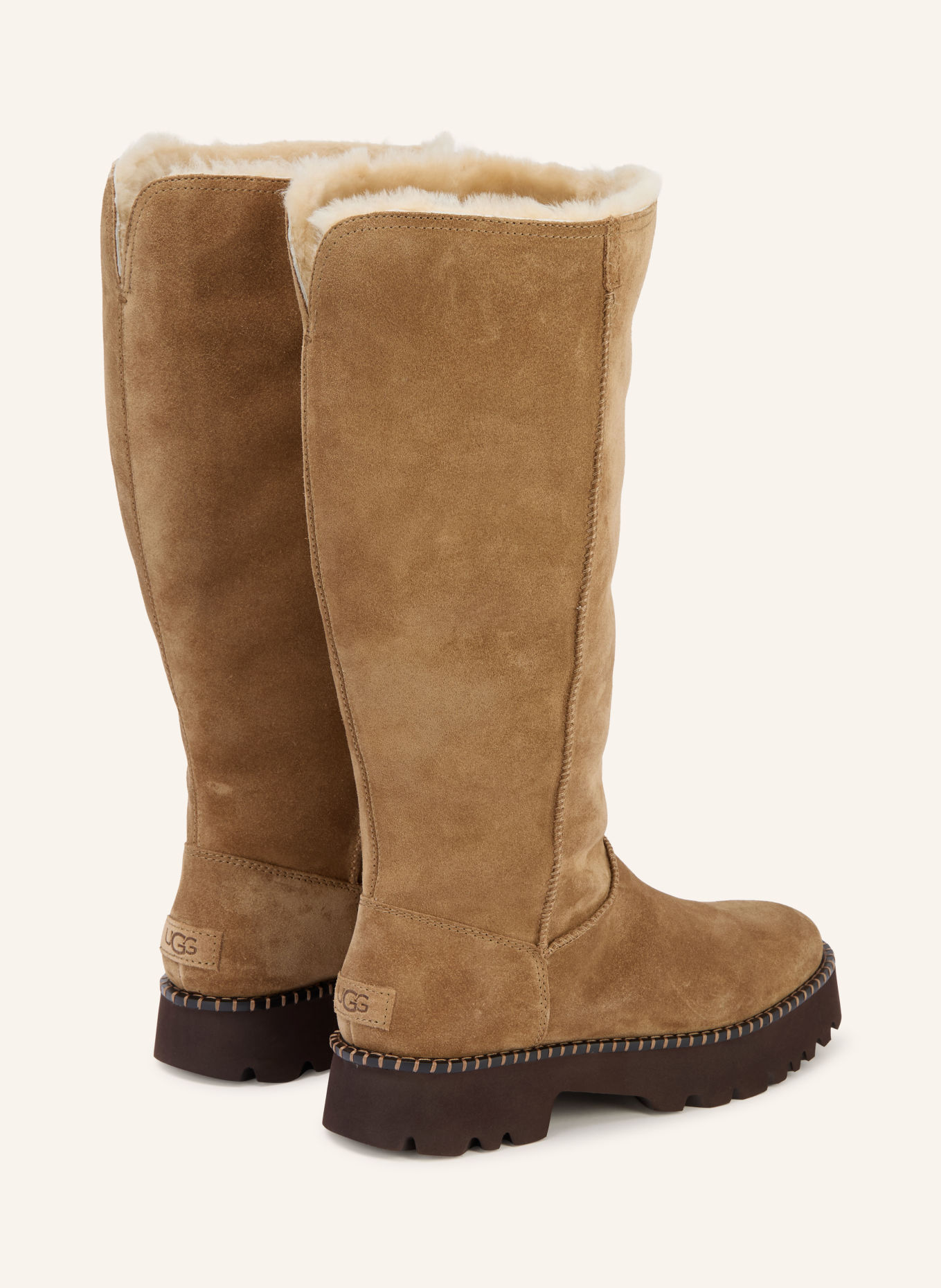 UGG UPTOWNER TALL Platform Boots: LIGHT BROWN