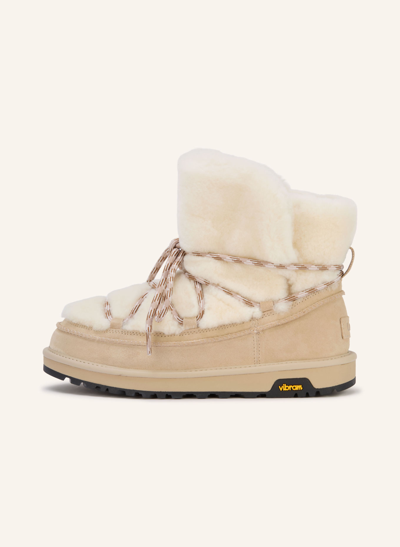 UGG Boots CLASSIC TREAD FLUFFED: KRÉMOVÁ / REŽNÁ