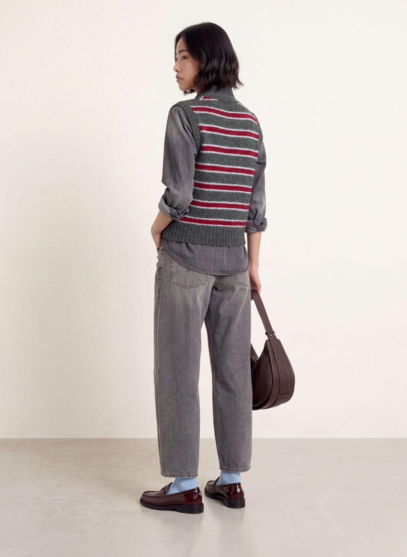 Levi's® Slipover ALICE: MÖRKGRÅ / MÖRKRÖD / VIT