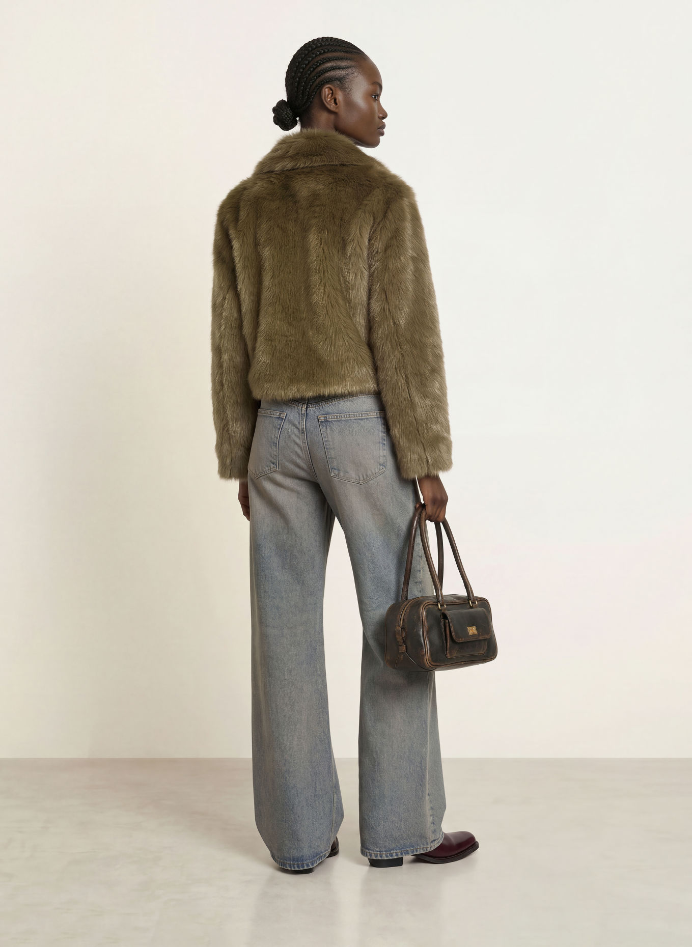 MRS & HUGS Kunstfell-Jacke: KHAKI
