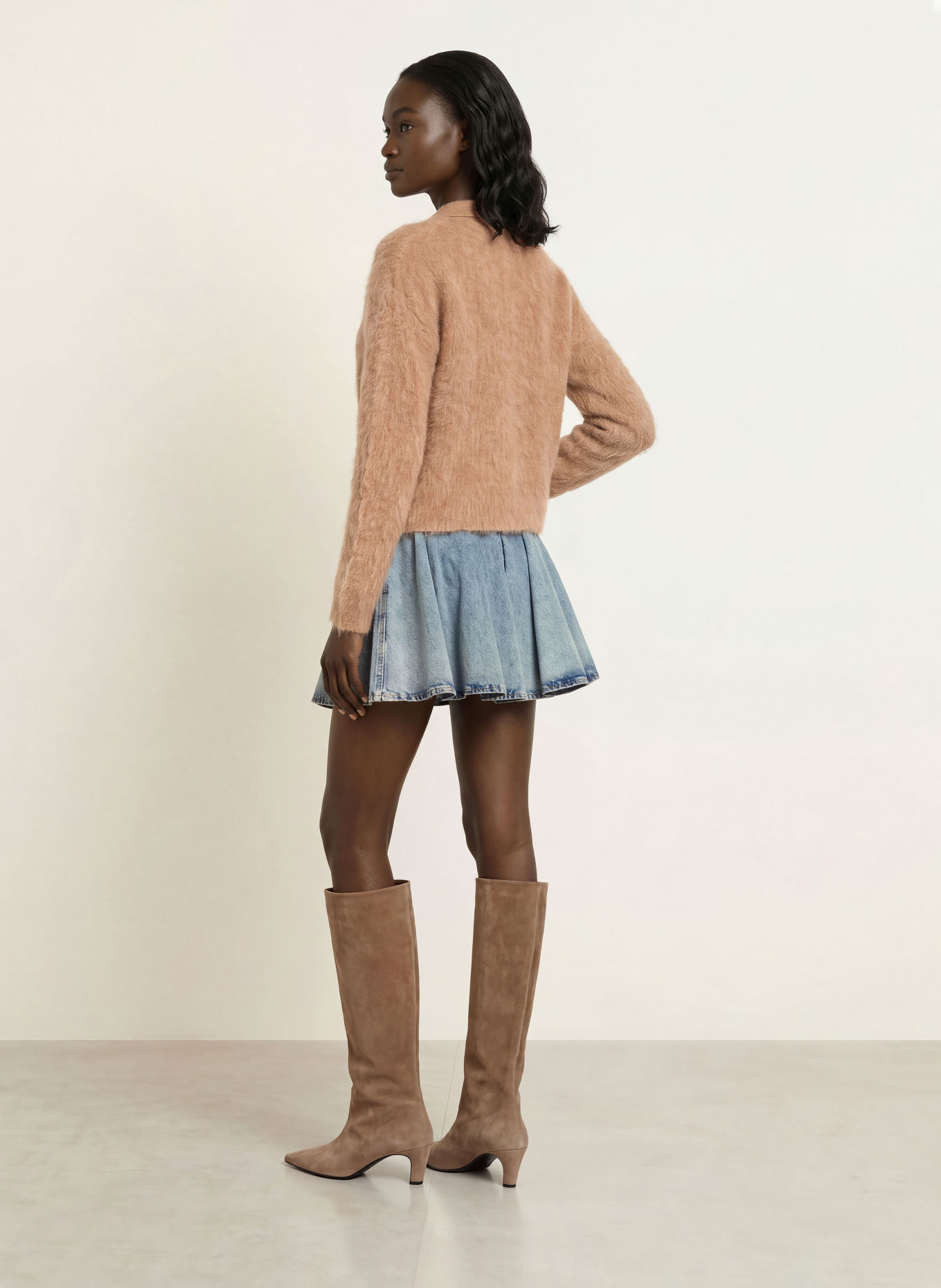 MRS & HUGS Cardigan with alpaca: BEIGE