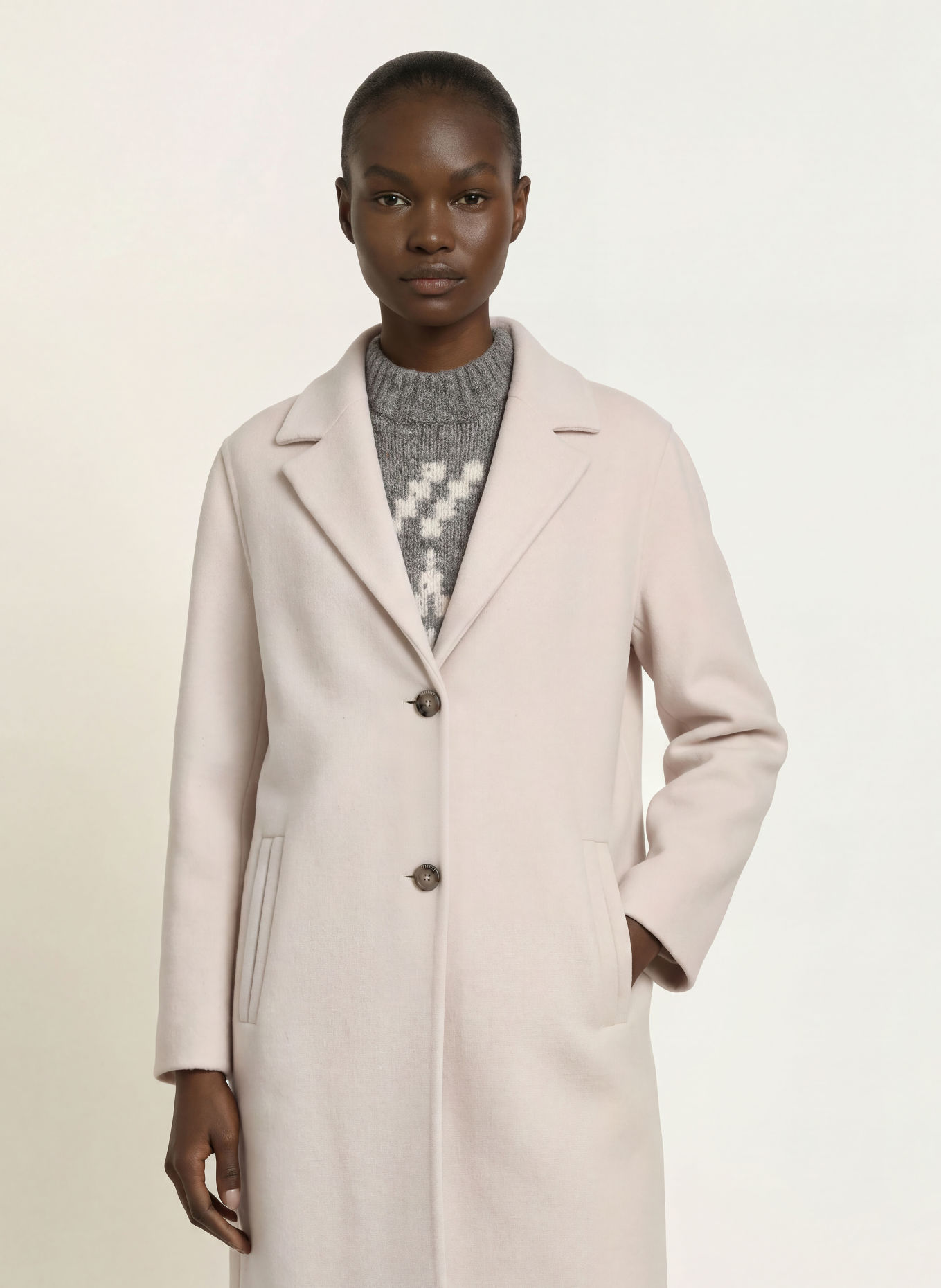 PESERICO Wool coat with gemstones: BEIGE