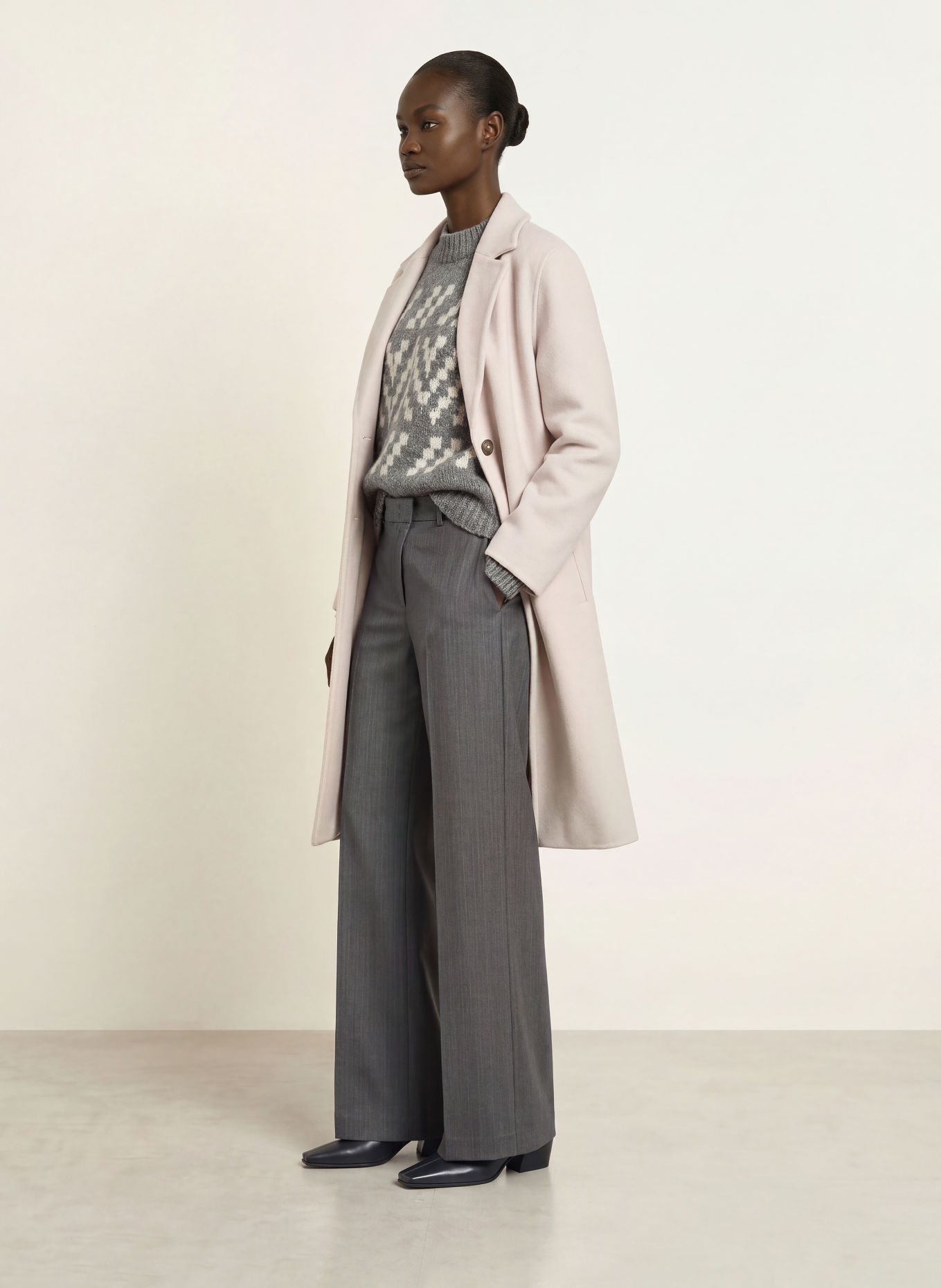 PESERICO Wool coat with gemstones: BEIGE