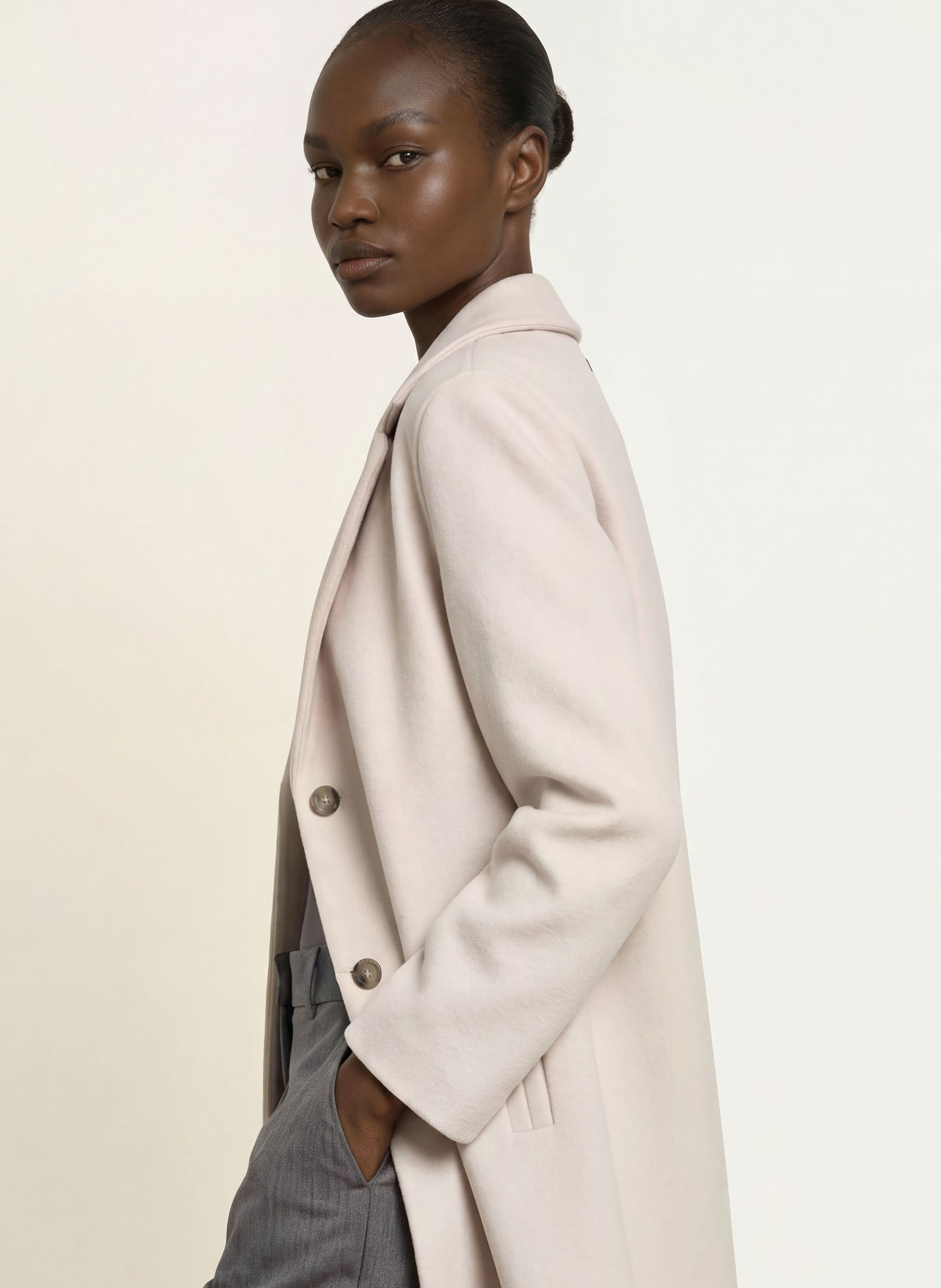 PESERICO Wool coat with gemstones: BEIGE