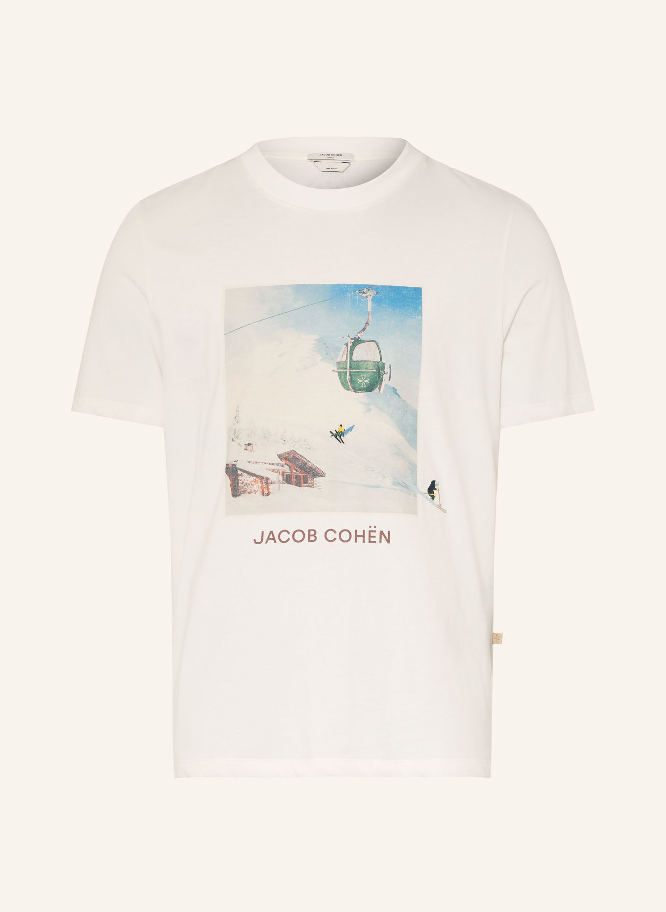 JACOB COHEN T-Shirt: CREME / GRÜN / BLAU