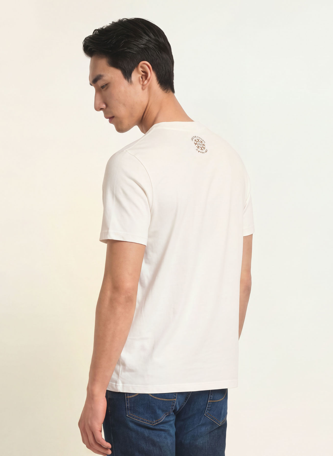 JACOB COHEN T-Shirt: CREME / GRÜN / BLAU