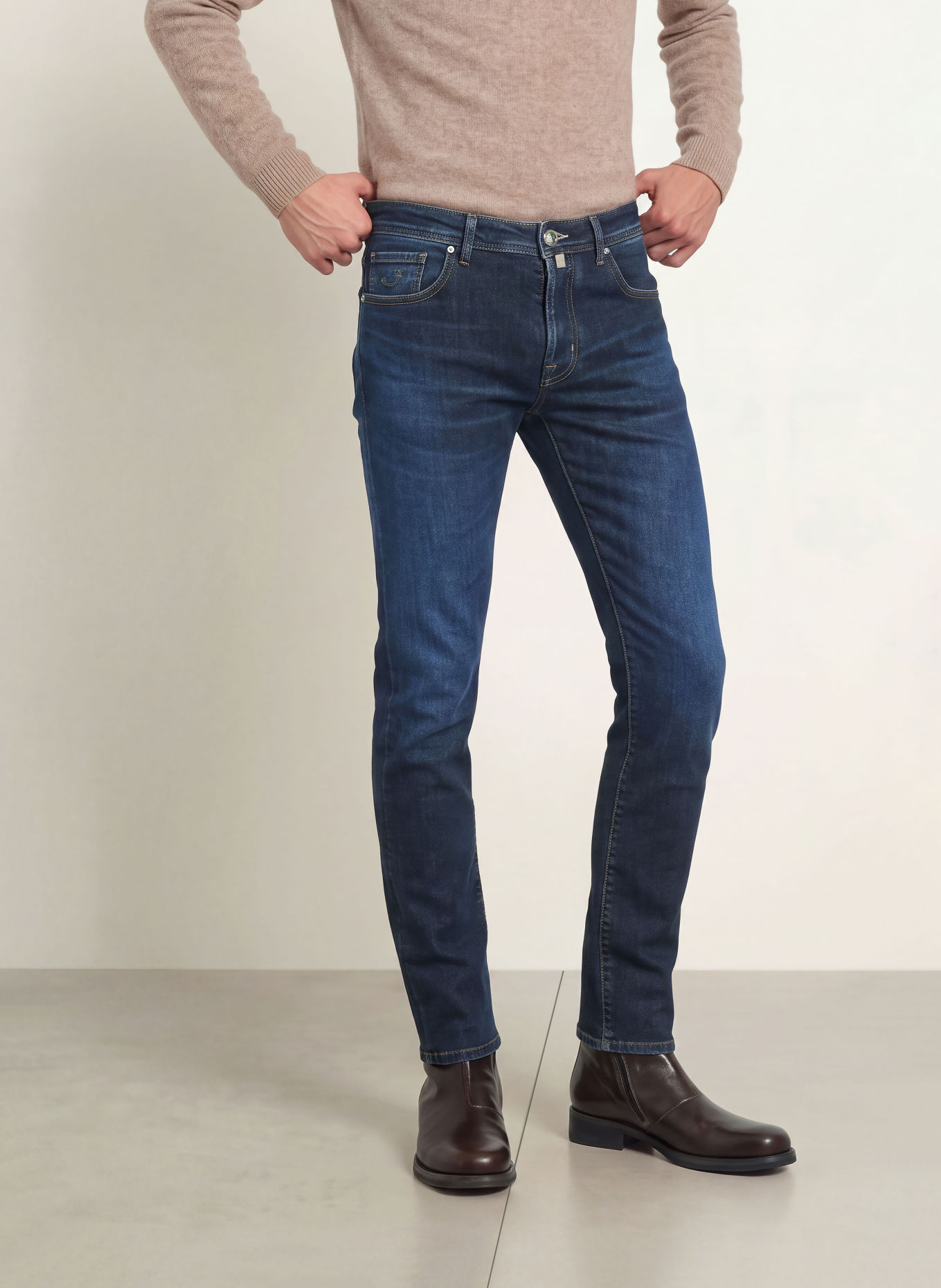 JACOB COHEN BARD Slim Fit Jeans: 100D DARK BLUE